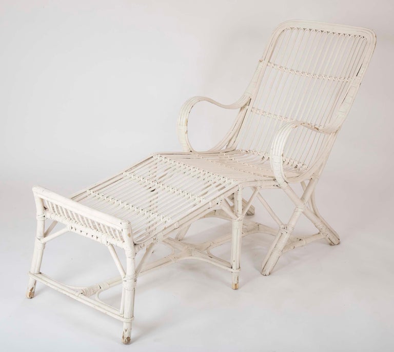 Set of Four Pieces of Rattan Porch Furniture at 1stdibs