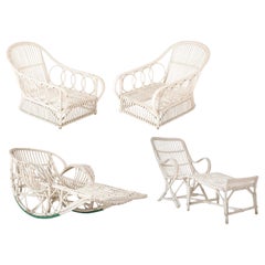 Set of Four Pieces of Rattan Porch Furniture