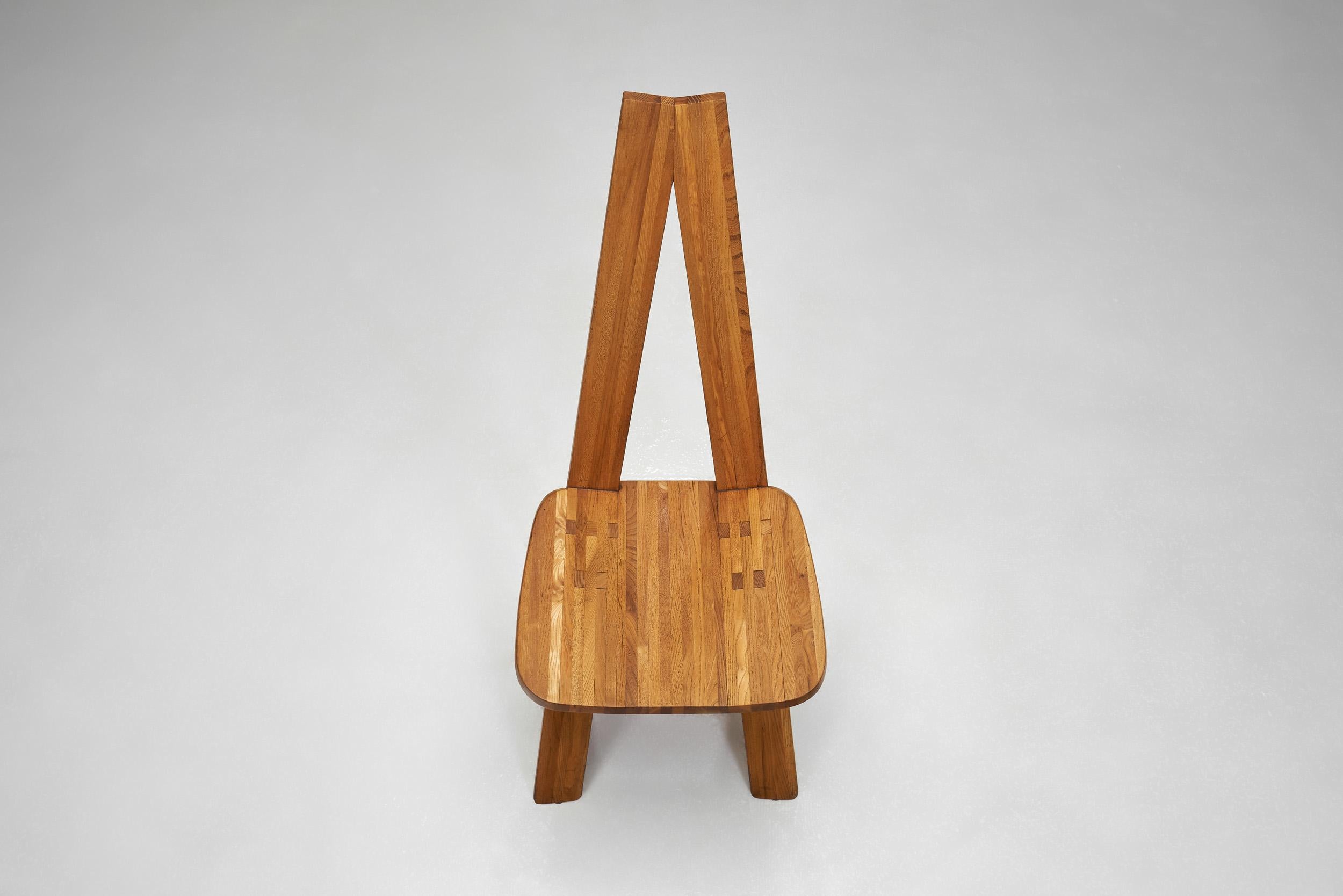 Legno Set di quattro sedie da pranzo Pierre Chapo 