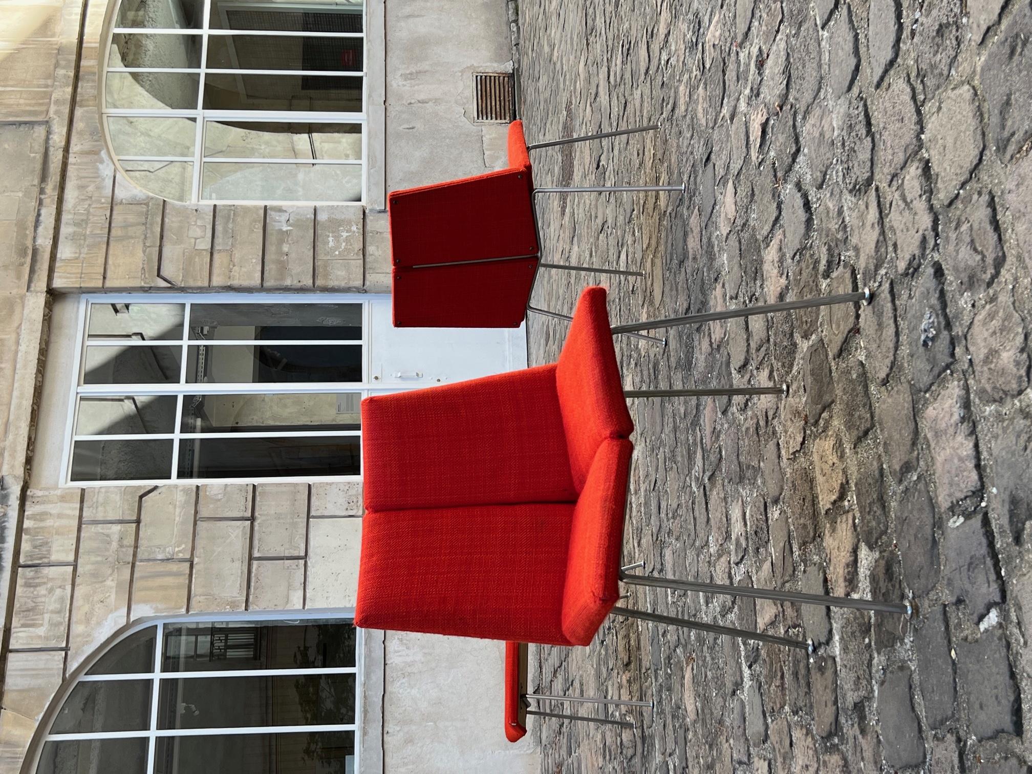 Set of four Pierre Guariche chairs for Huchers Minvielle editions, France 2