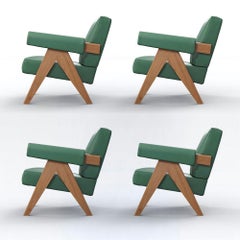 Set of Four Pierre Jeanneret 053 Capitol Complex Armchairs by Cassina