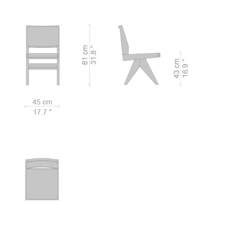 Satz von vier Pierre Jeanneret 055 Kapitol komplexen Stühlen von Cassina im Angebot 3