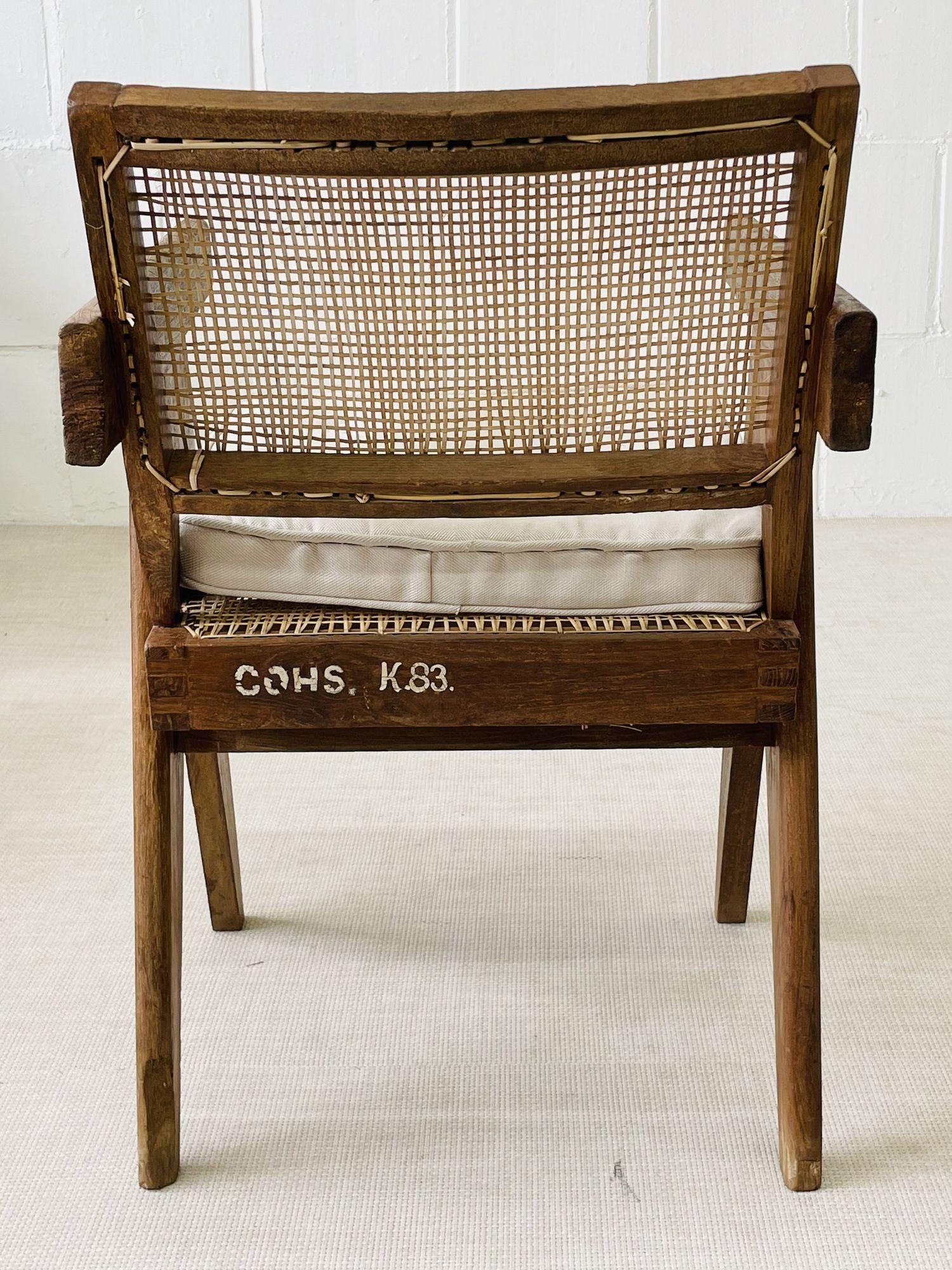 Pierre Jeanneret, Mid-Century Modern, Dining Chairs, Teak, Cane, India, 1960s 5