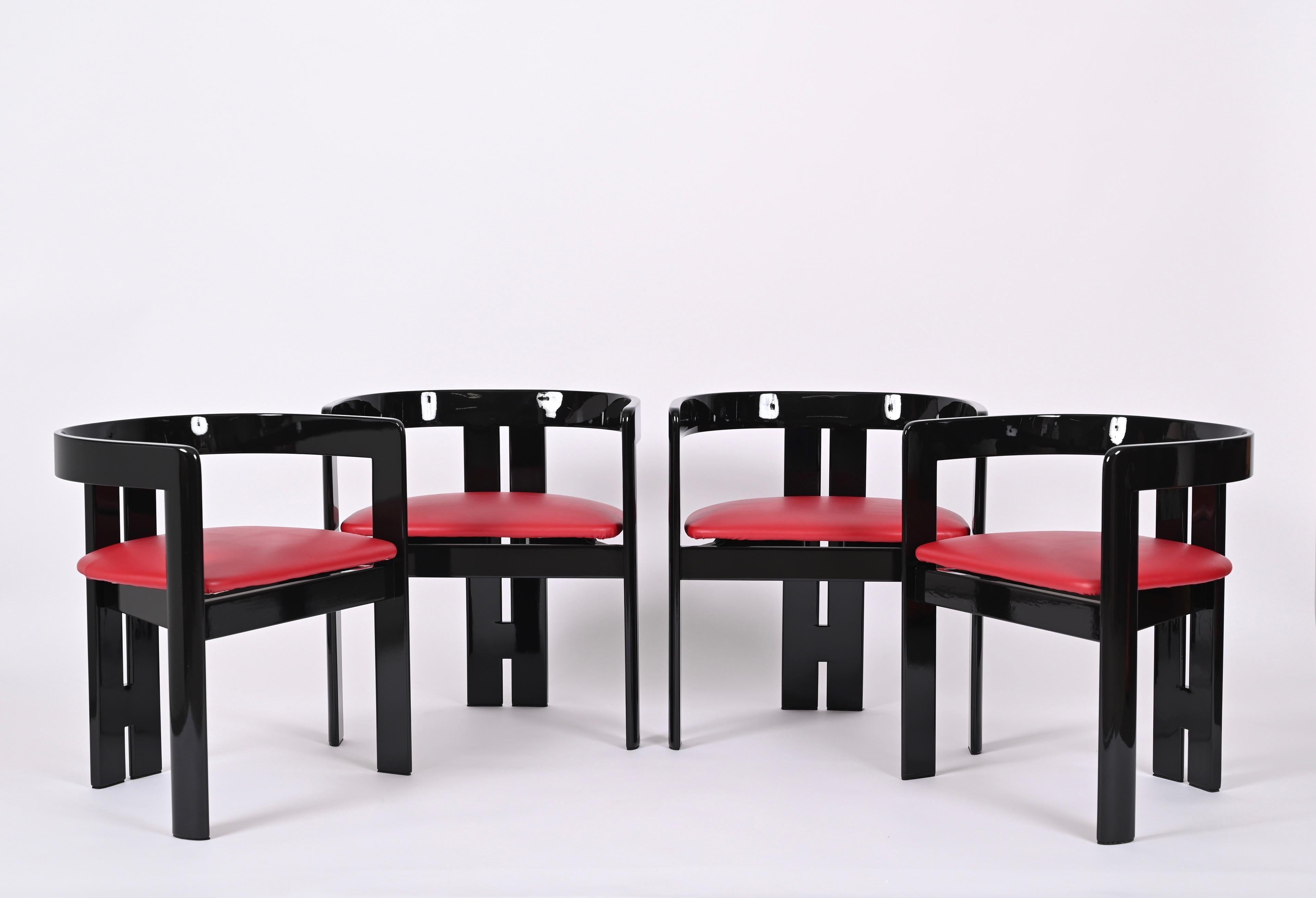 Ensemble de quatre chaises Pigreco par Afra & Tobia Scarpa pour Gavina, Italie, années 1960  2