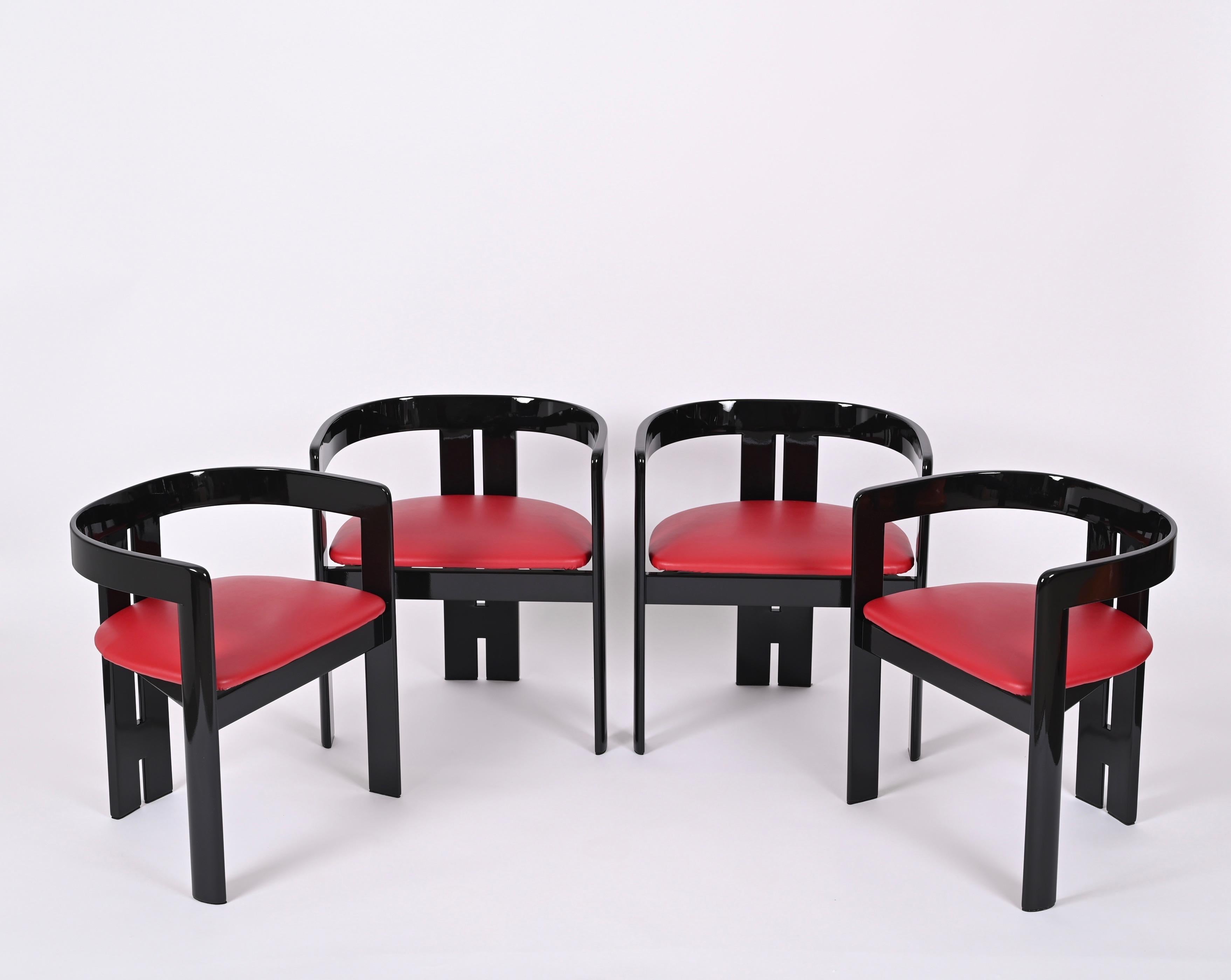 Ensemble de quatre chaises Pigreco par Afra & Tobia Scarpa pour Gavina, Italie, années 1960  3