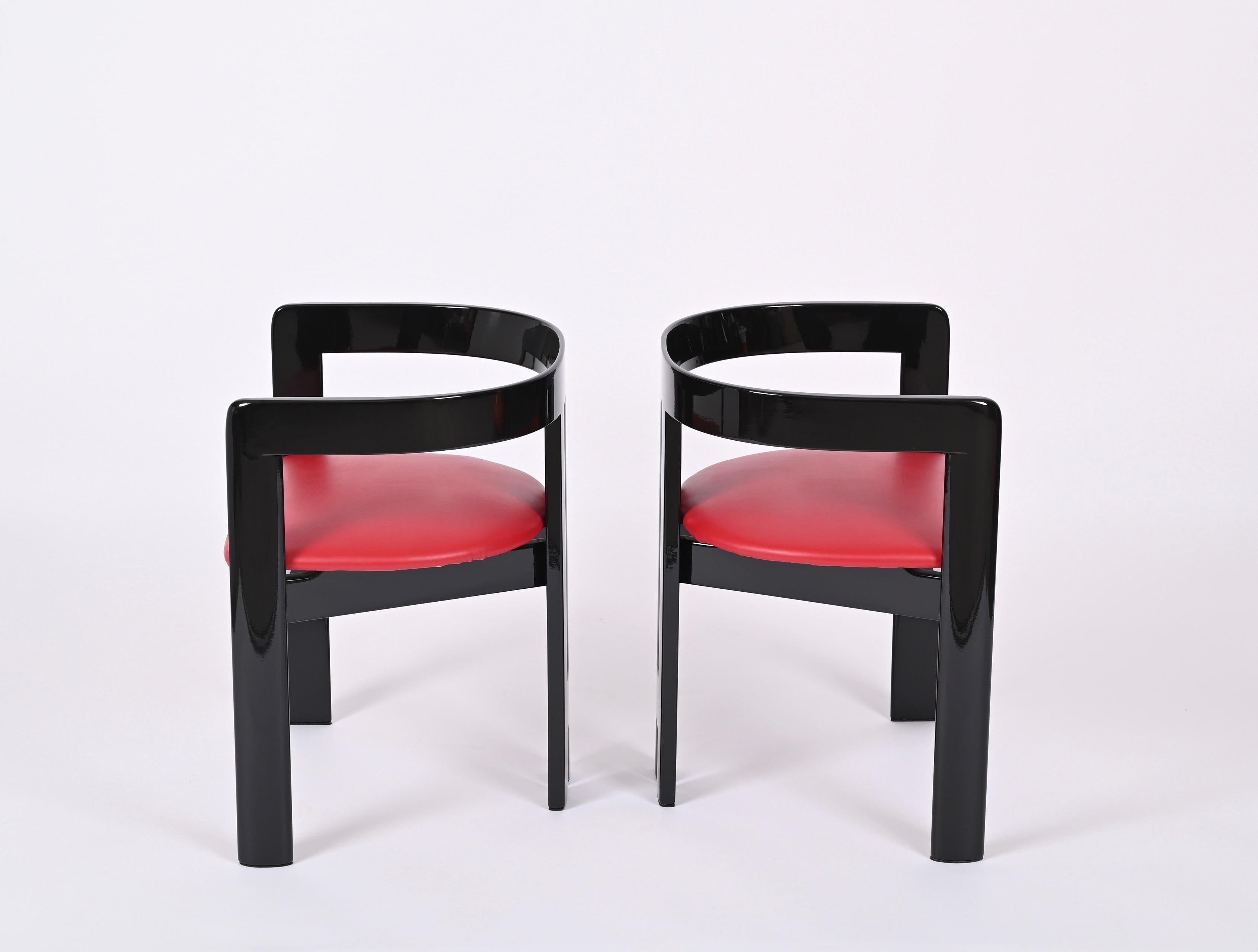 Mid-Century Modern Set of 4 Pigreco Chairs by Afra & Tobia Scarpa for Gavina, Italy 1960s For Sale