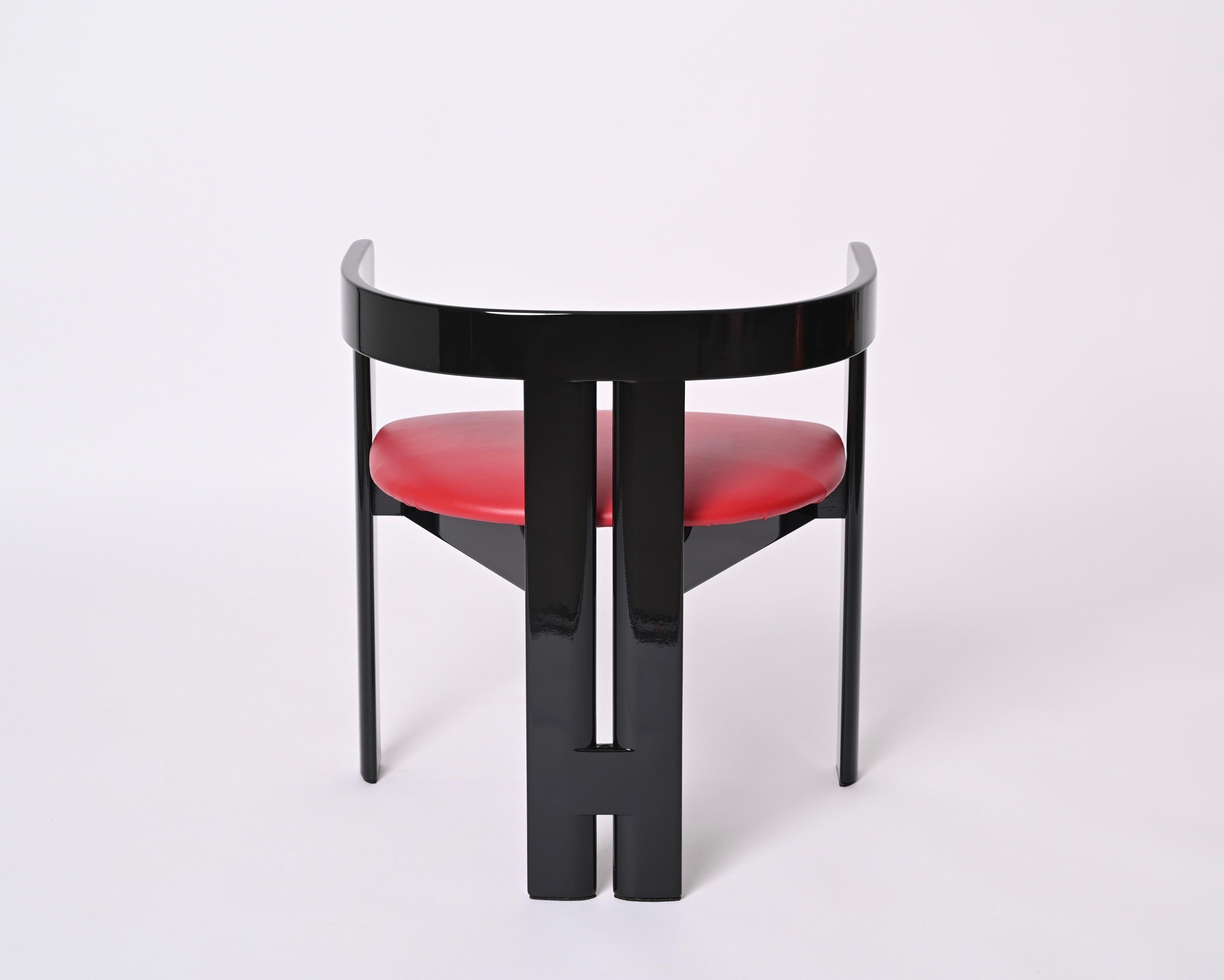 Lacquered Set of Four Pigreco Chairs by Afra & Tobia Scarpa for Gavina, Italy 1960s For Sale