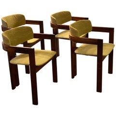 Set of Four 'Pigreco' Style Wood Armchairs by Tobia Scarpa