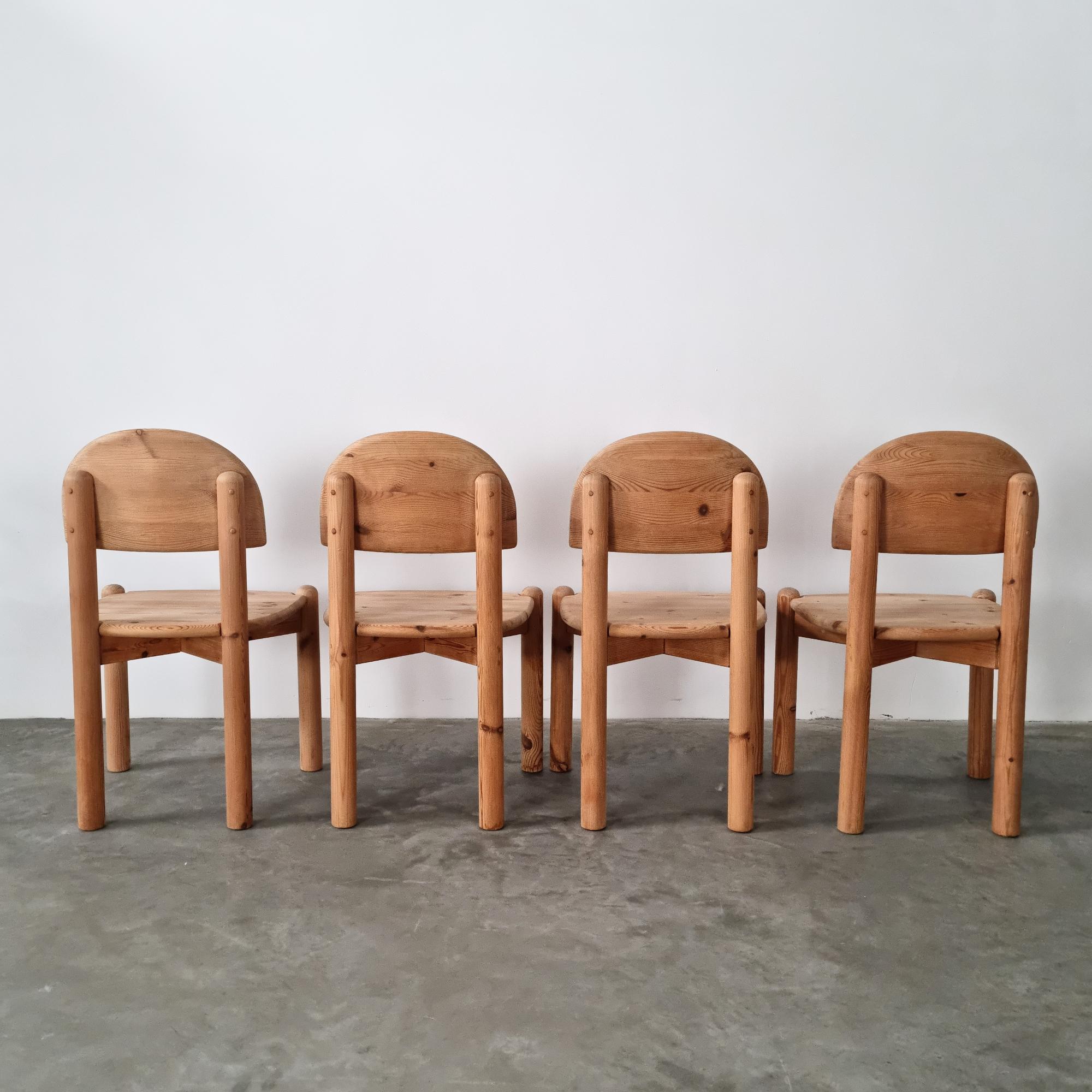 Designed by Richard Daumiller and produced around 1970, this set of four pieces is crafted from solid untreated pinewood and is in beautiful, original condition.