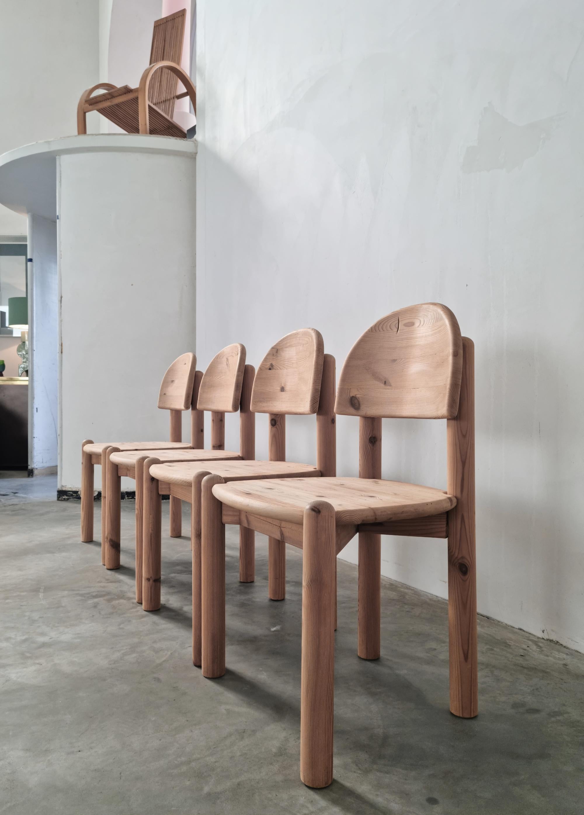 Set of four pine dining chairs by Daumiller, 1970s For Sale 1
