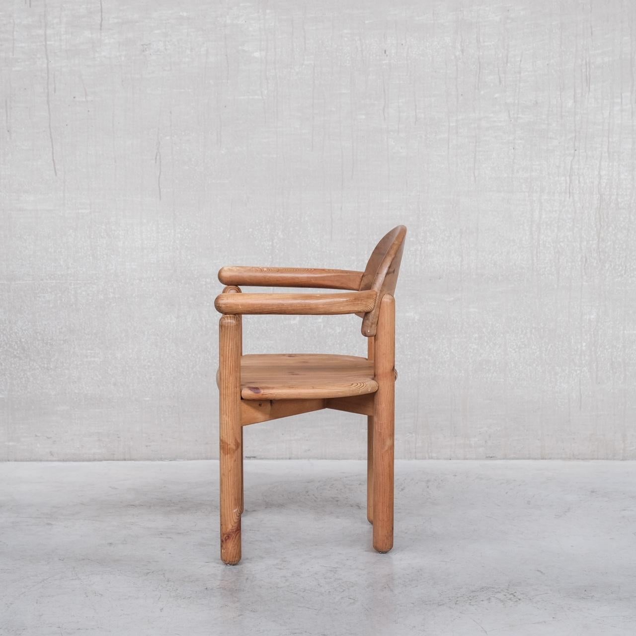 Mid-Century Modern Set of Four Pine Mid-Century Danish Chairs Attr. to Rainer Daumiller For Sale