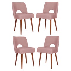 Set of Four Pink Boucle 'Shell' Chairs, 1960s