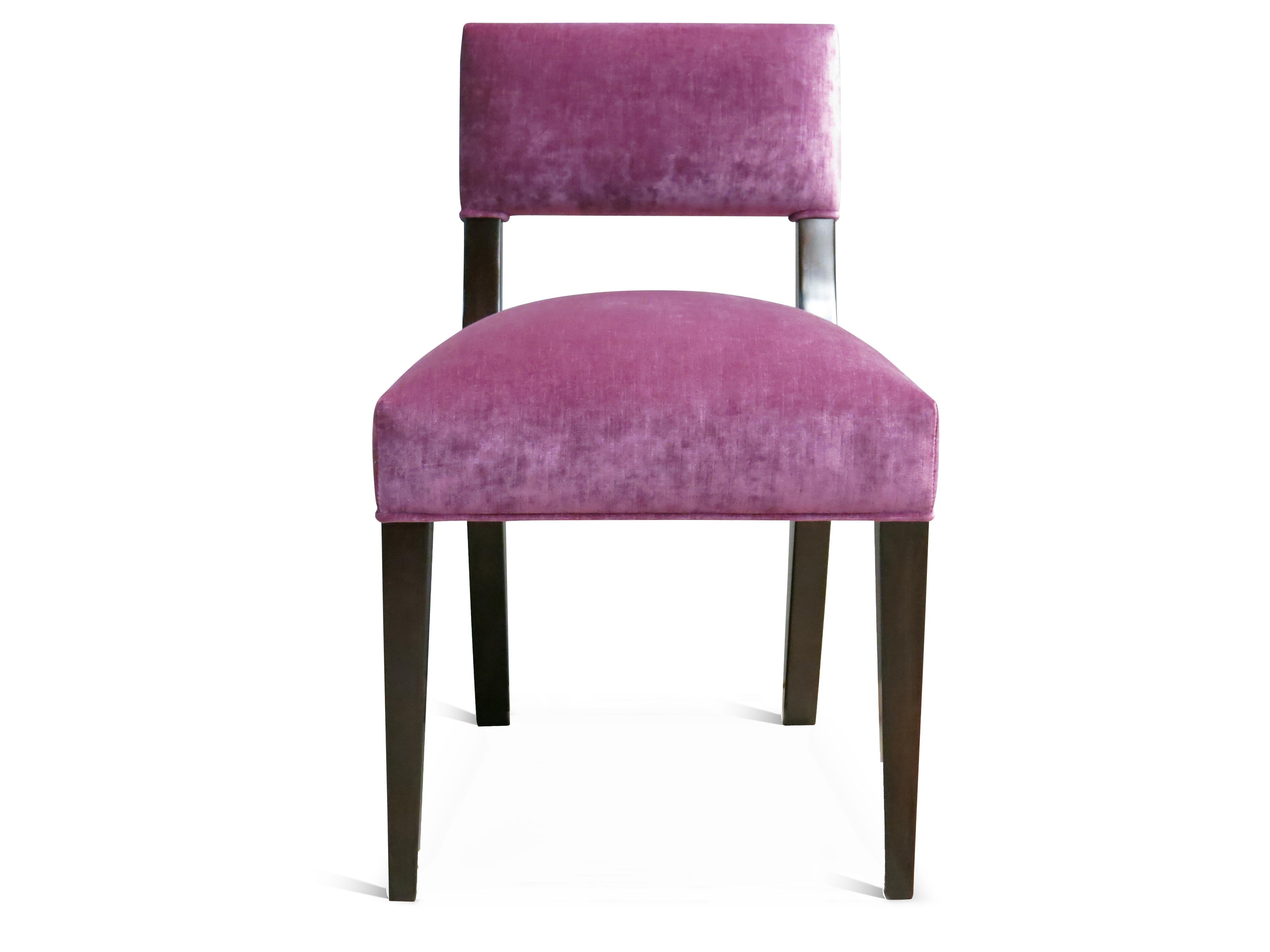 Woodwork Set of Four Pink Modern Dining Chairs from Costantini, Bruno, in Stock For Sale