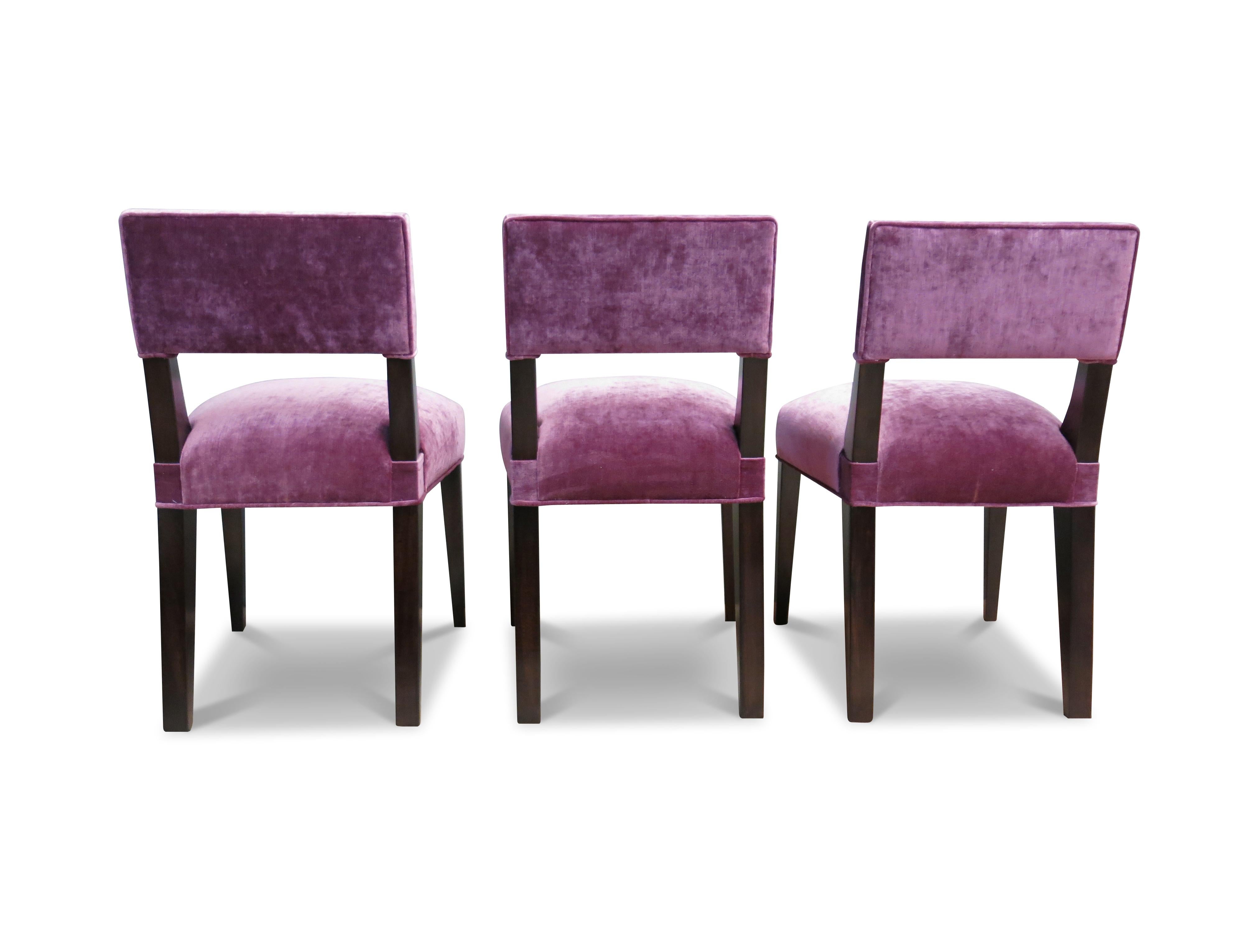 Set of Four Pink Modern Dining Chairs from Costantini, Bruno, in Stock In New Condition For Sale In New York, NY