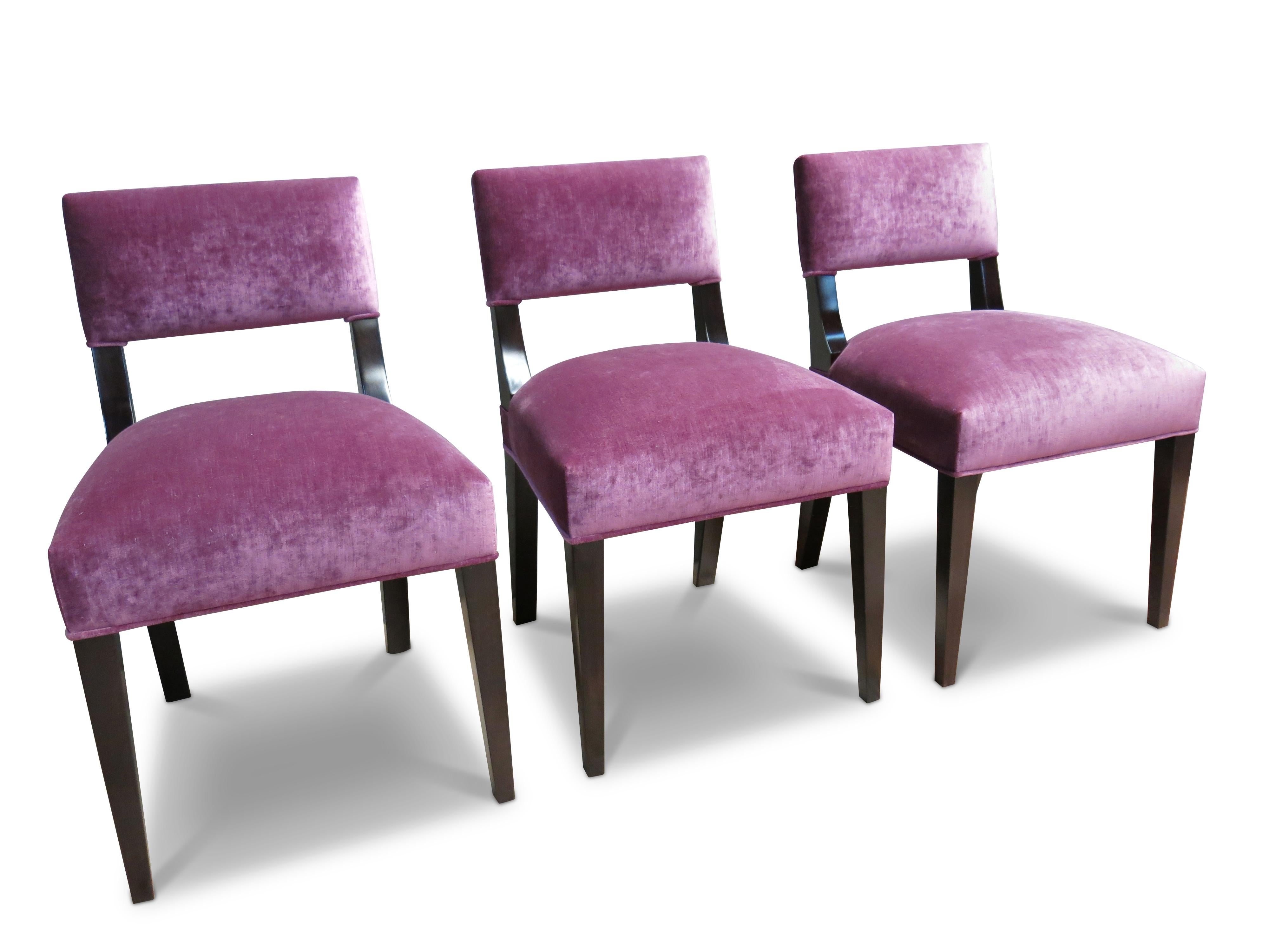 Contemporary Set of Four Pink Modern Dining Chairs from Costantini, Bruno, in Stock For Sale