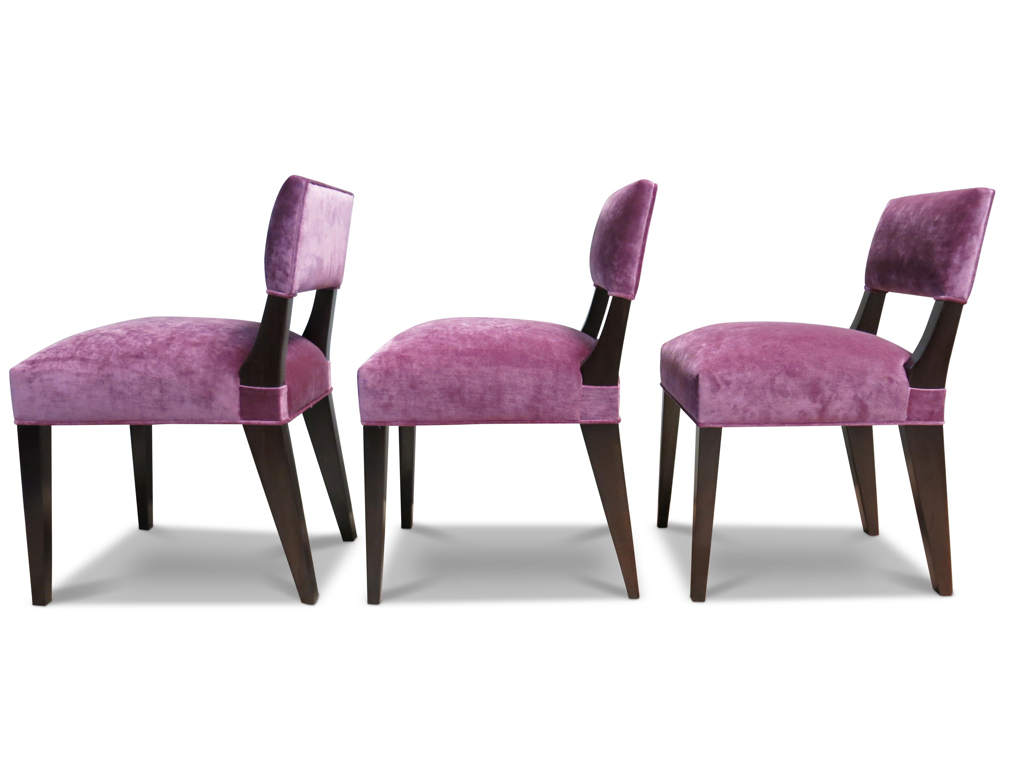 Fabric Set of Four Pink Modern Dining Chairs from Costantini, Bruno, in Stock For Sale