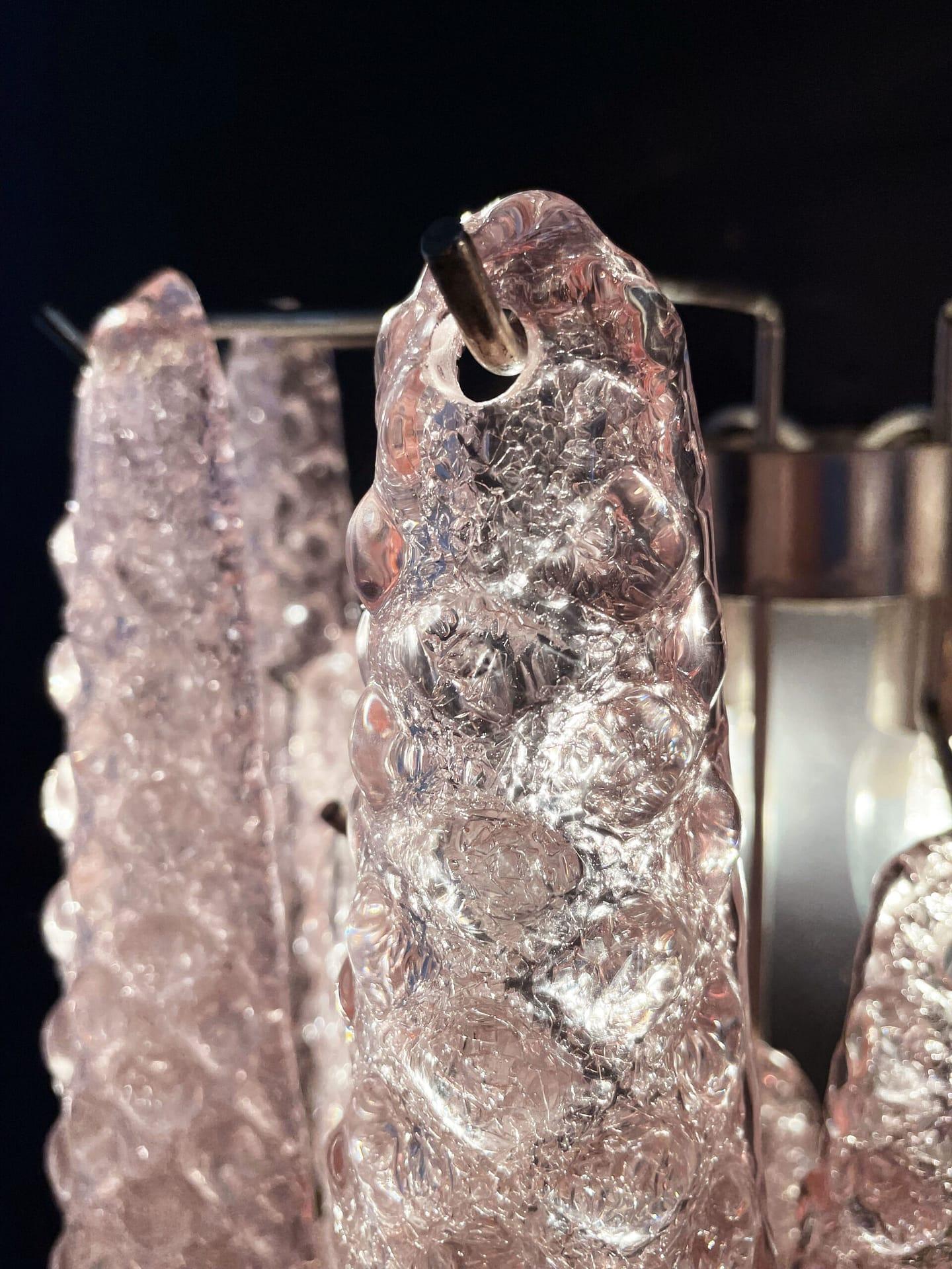 Set of Four Pink Murano Wall Sconces in Drop form In Excellent Condition For Sale In Bromma, SE