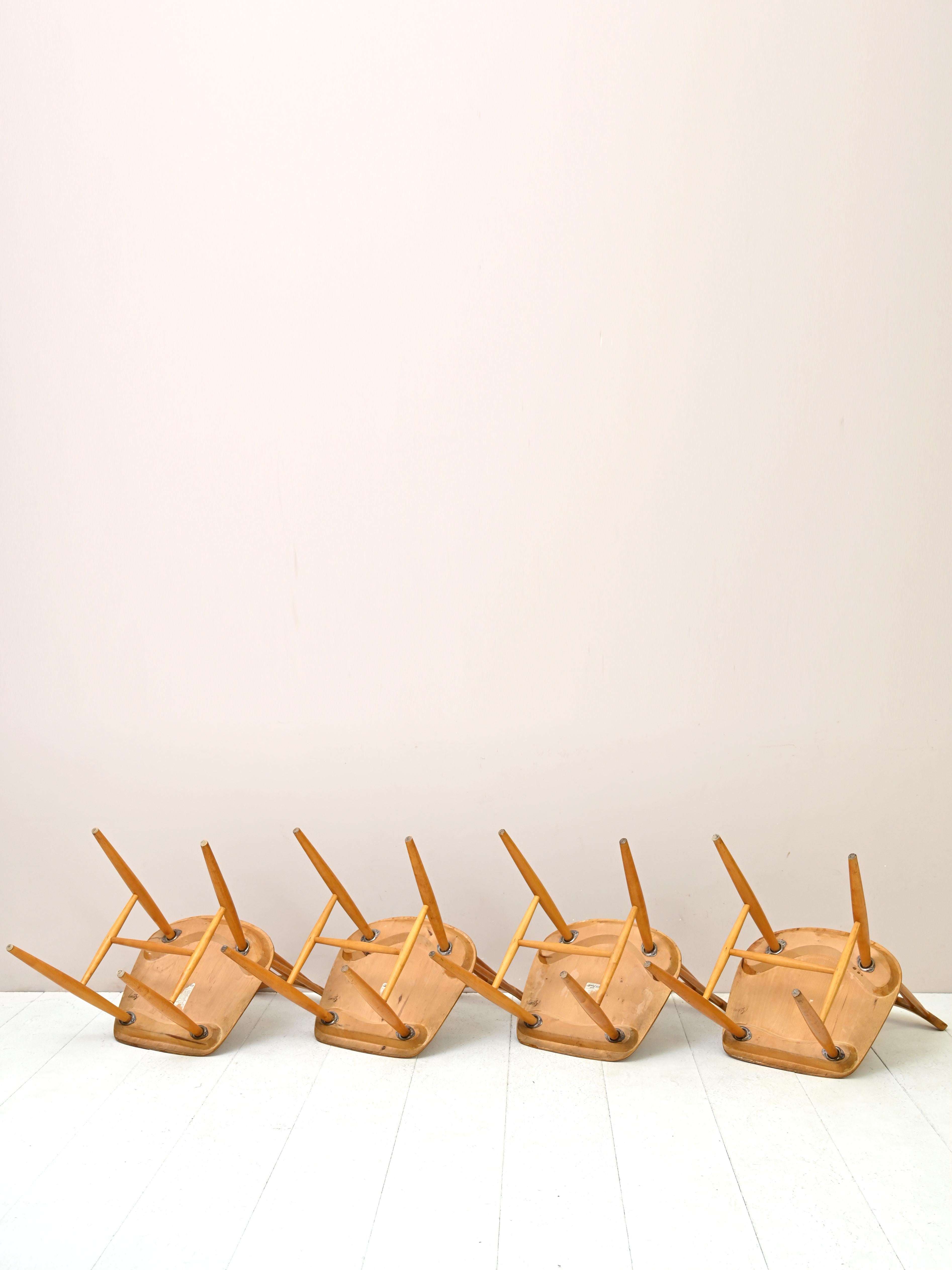 Set of Four 'Pinnstol' Chairs by Edsby Verken In Good Condition In Brescia, IT