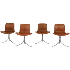 Set of Four PK-9 Chairs by Poul Kjaerholm for E. Kold Christensen, 1960s