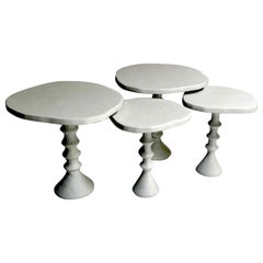 Set of Four Plaster of Paris "St Paul" Side Tables by Bourgeois Boheme Atelier