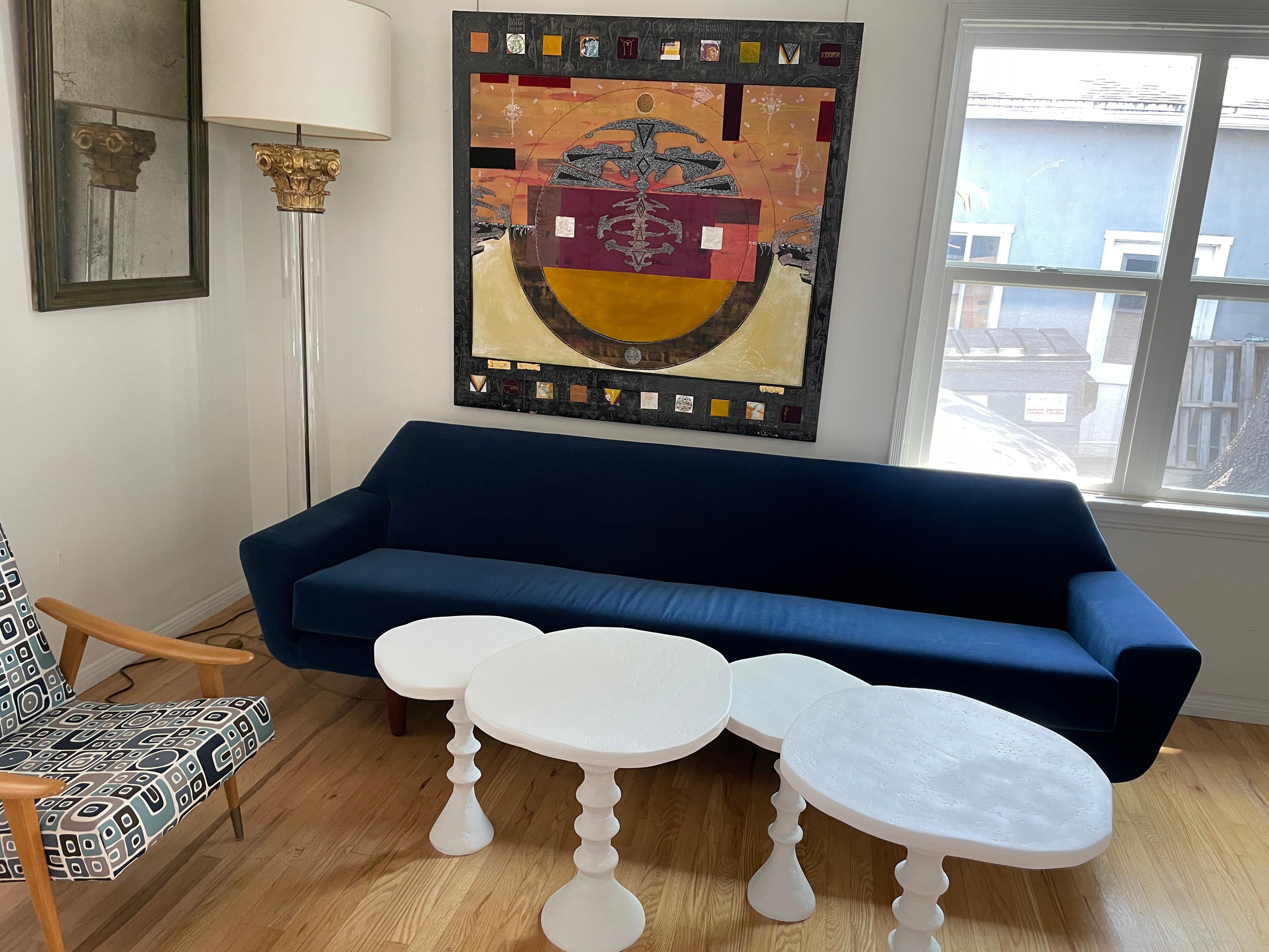 Set of Four Plaster St Paul Side Tables by Bourgeois Boheme Atelier For Sale 8