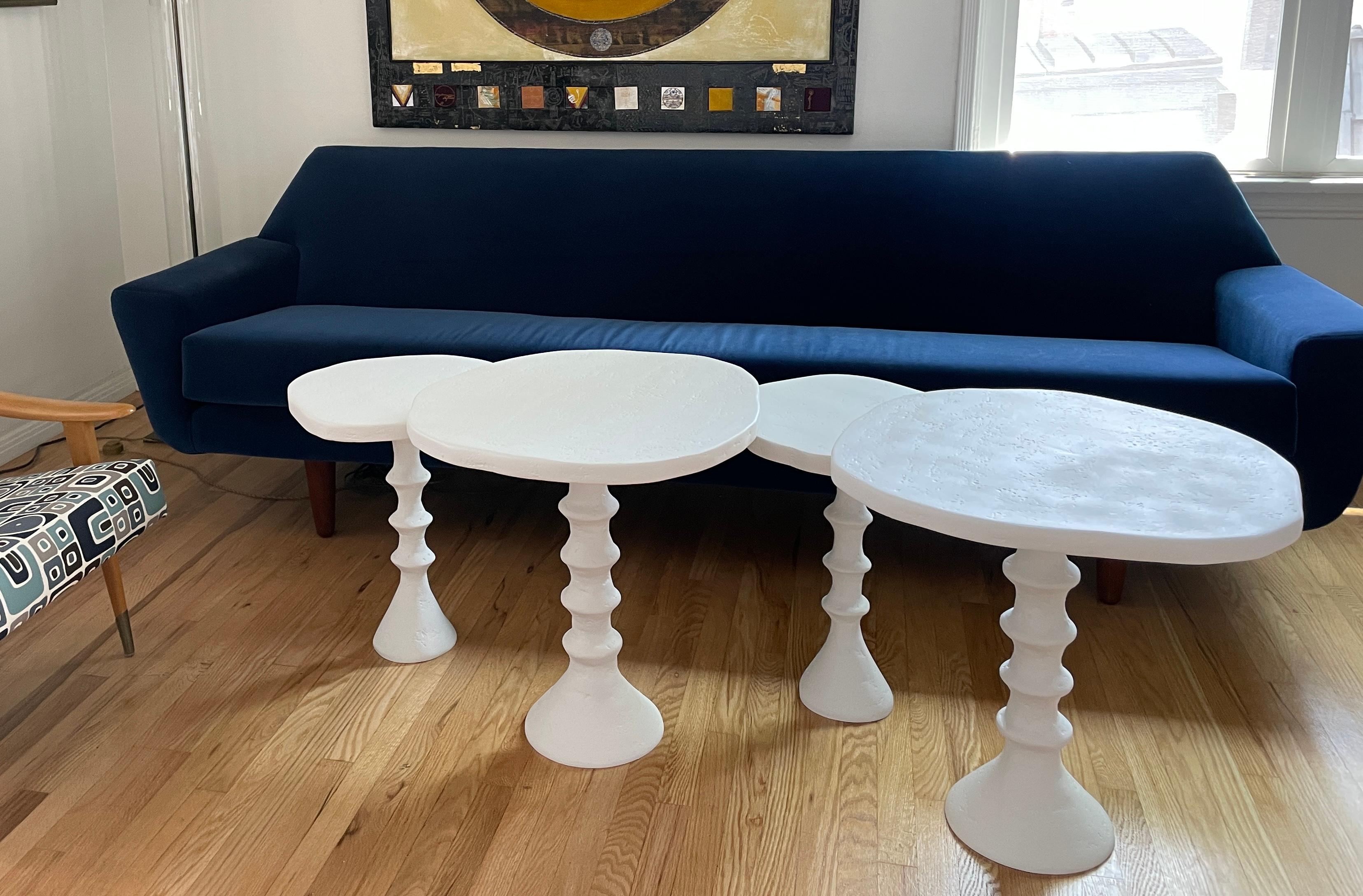 Set of Four Plaster St Paul Side Tables by Bourgeois Boheme Atelier For Sale 10