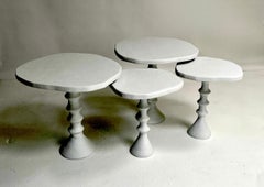 Set of Four Plaster St Paul Side Tables by Bourgeois Boheme Atelier
