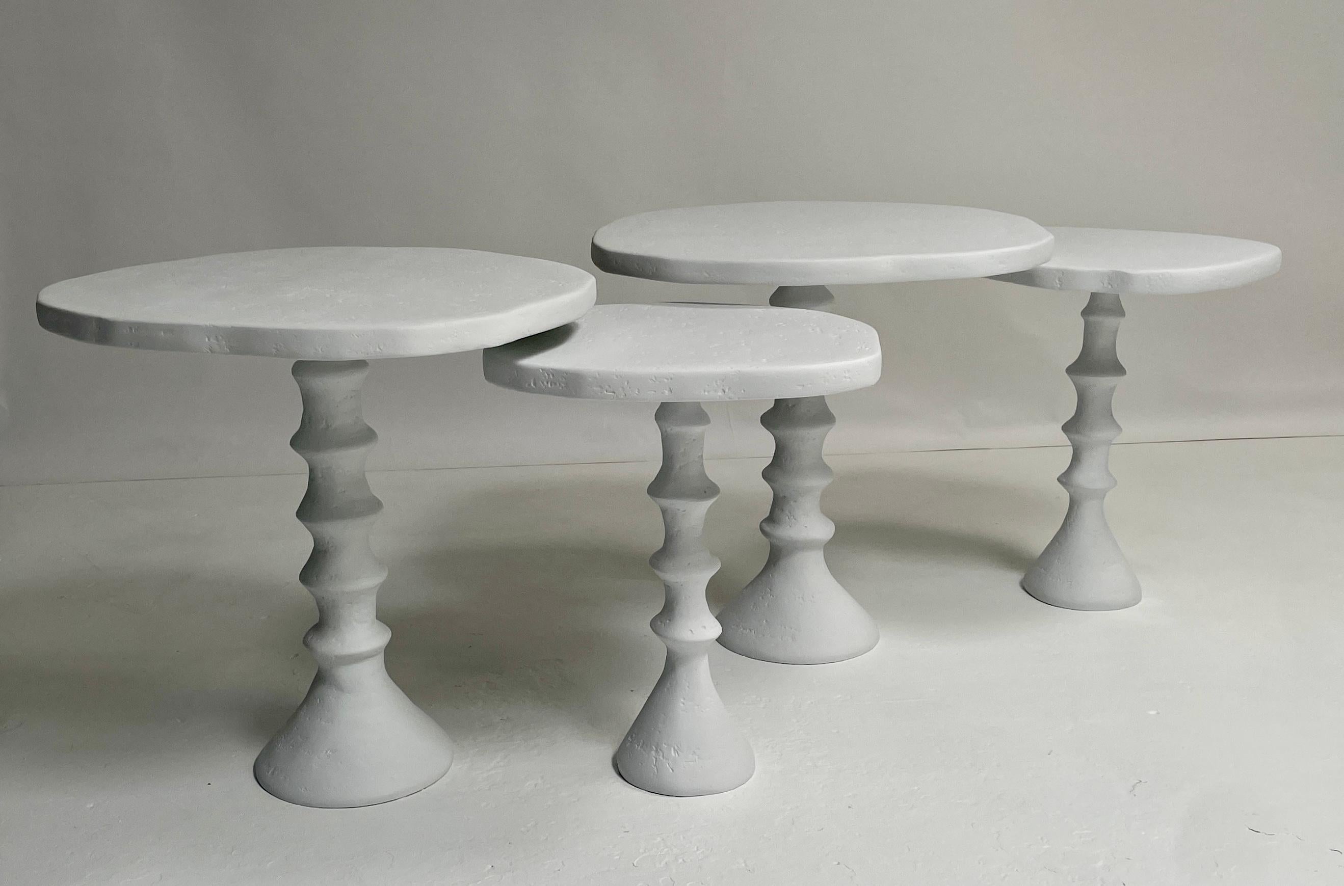 Contemporary Set of Four Plaster St Paul Side Tables by Bourgeois Boheme Atelier For Sale