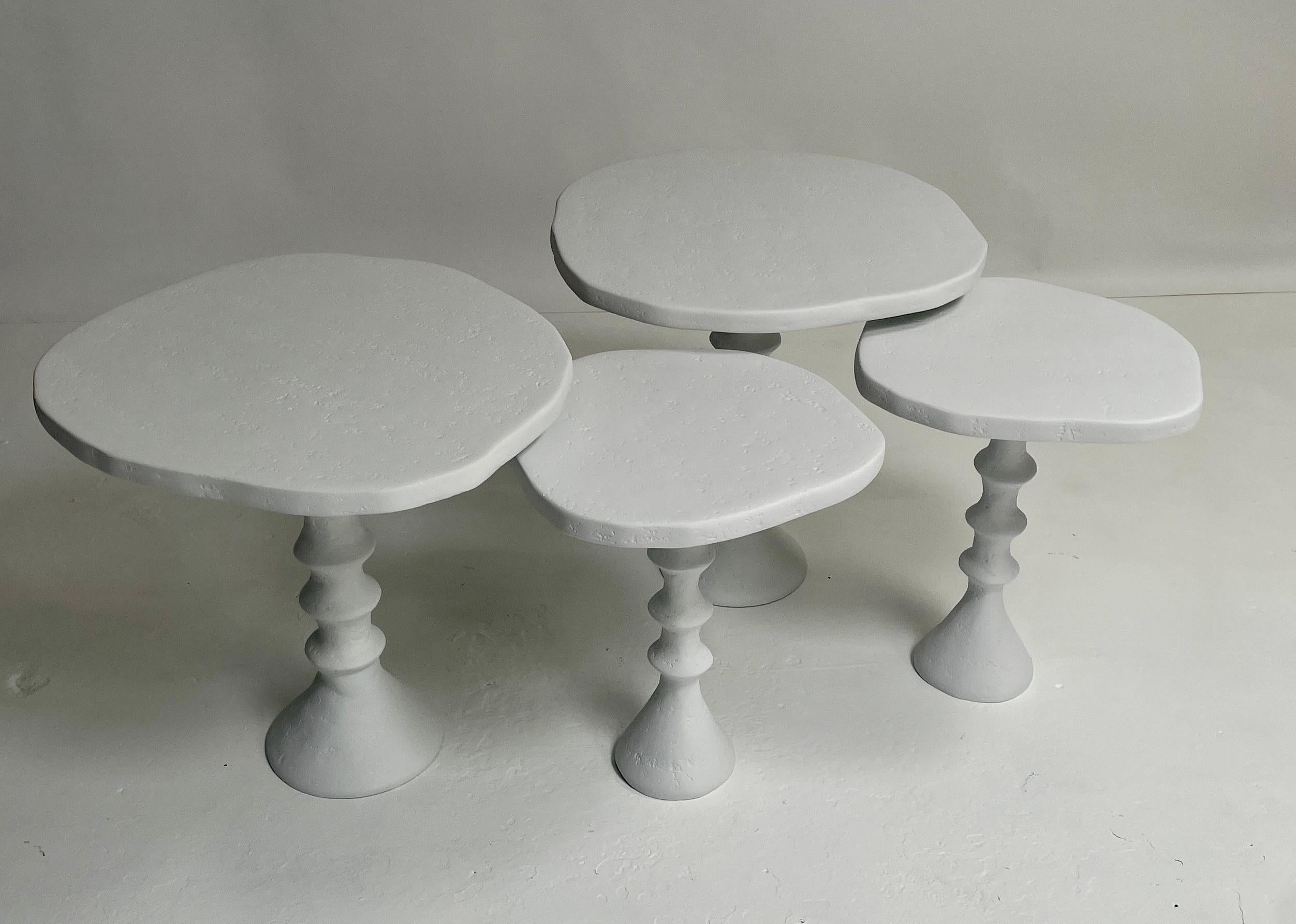 Set of Four Plaster St Paul Side Tables by Bourgeois Boheme Atelier For Sale 2