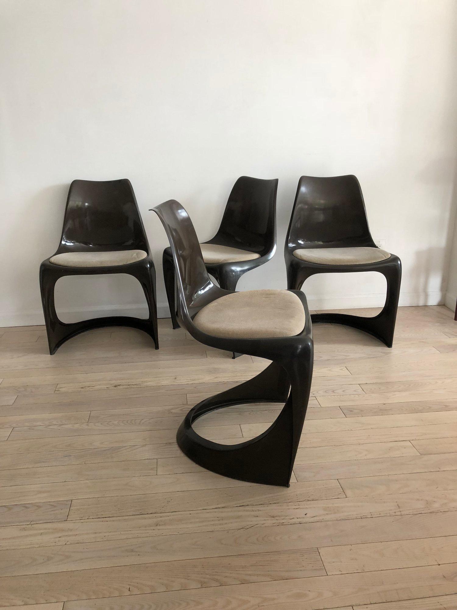 Mid-20th Century Set of Four Plastic Danish Stacking Chairs by Steen Ostergaard Cado, 1960s