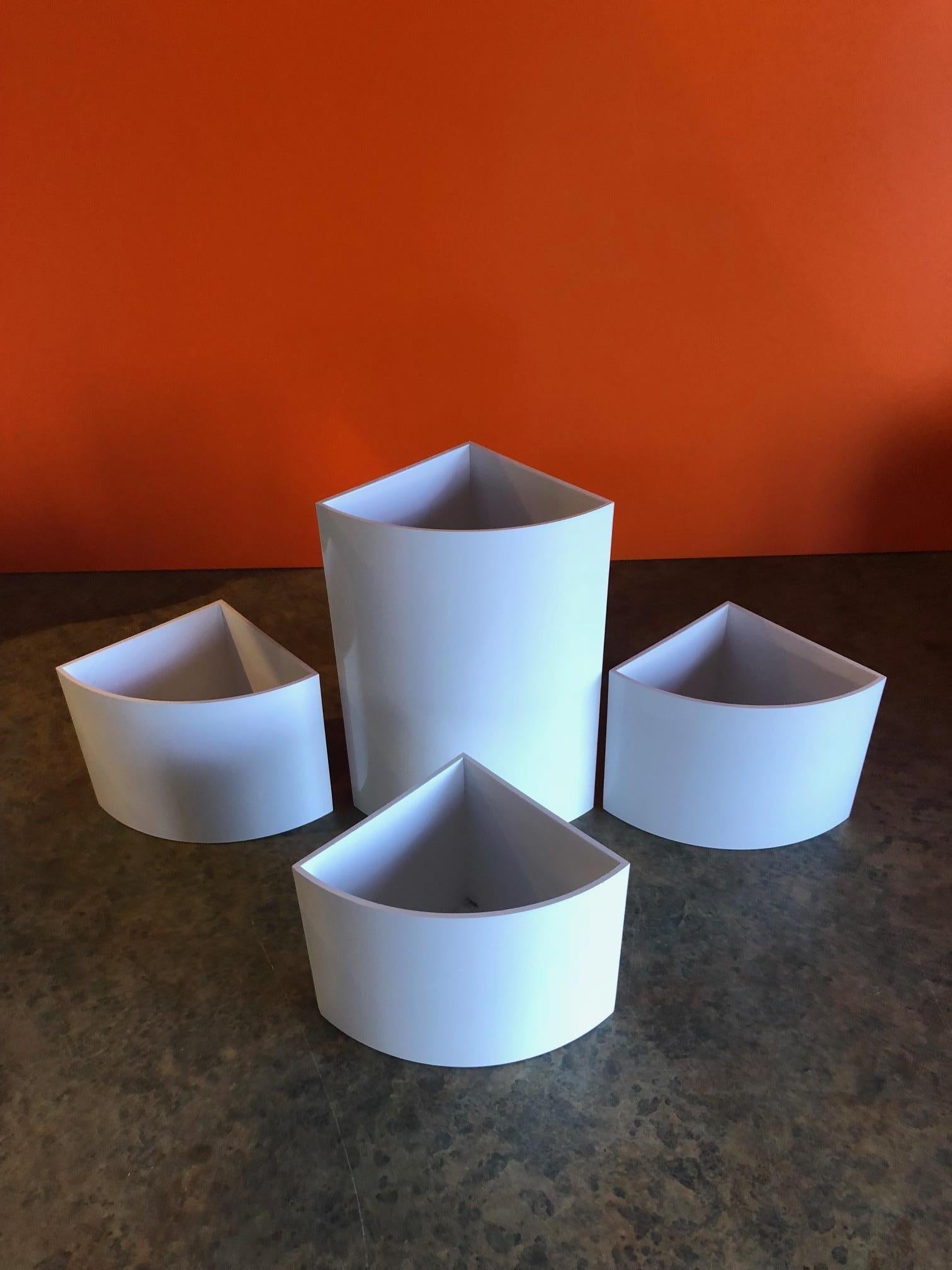 French Set of Four Plastic Vases/Containers by jacques bedat for Georg Jensen For Sale