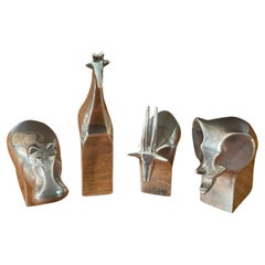 Set of Four Plated Animal Paperweights by Gunnar Cyren for Dansk