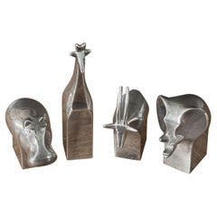 Set di quattro fermacarte con animali placcati di Gunnar Cyren per Dansk