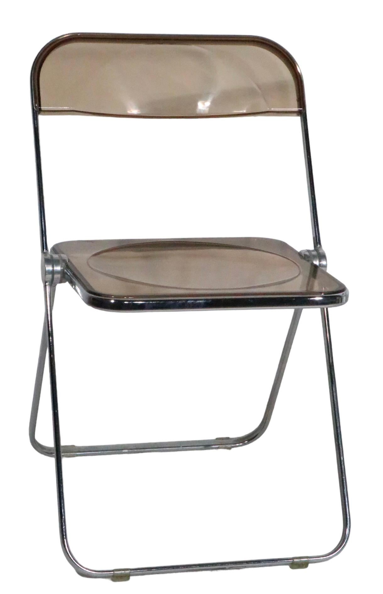 Set of Four Plia Folding Chairs by Giancarlo Piretti for Castelli, circa 1970s 4