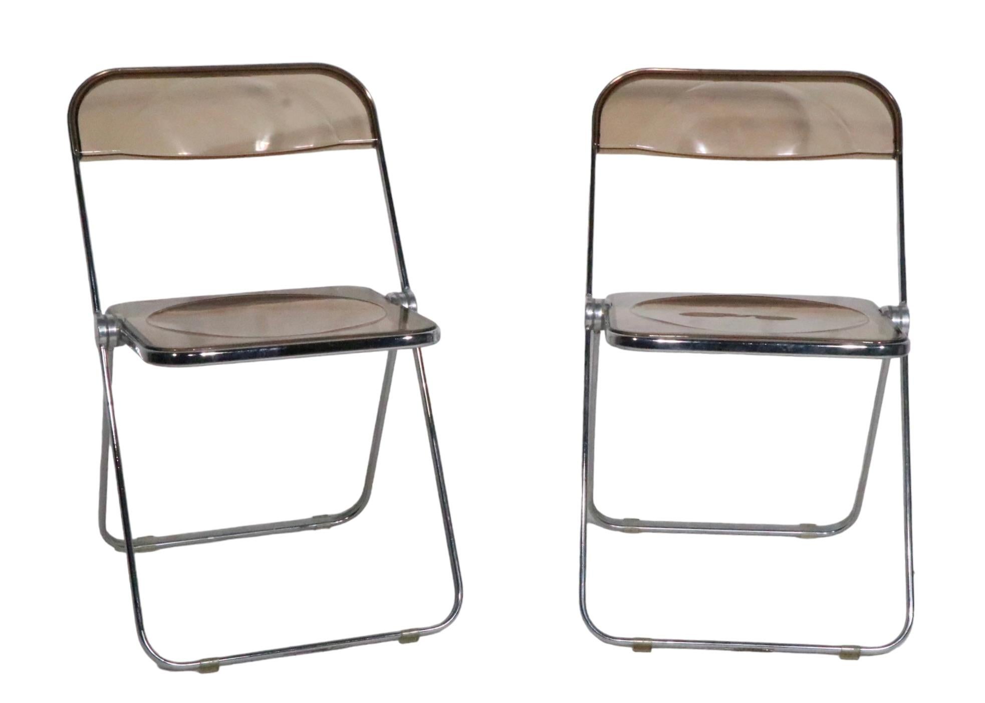 Set of Four Plia Folding Chairs by Giancarlo Piretti for Castelli, circa 1970s 6