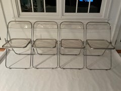Set of Four Plia Lucite Italian Folding Chairs