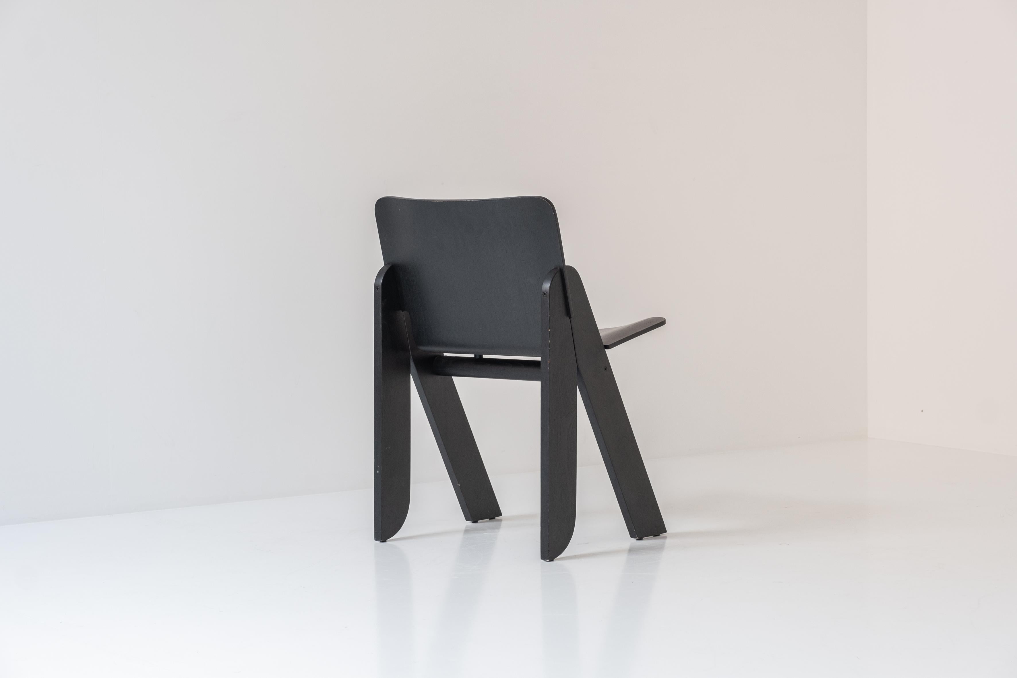 Set of Four ‘Poeta’ Dining Chairs by Gigi Sabadin for Stilwood, Italy, 1970s In Good Condition In Antwerp, BE