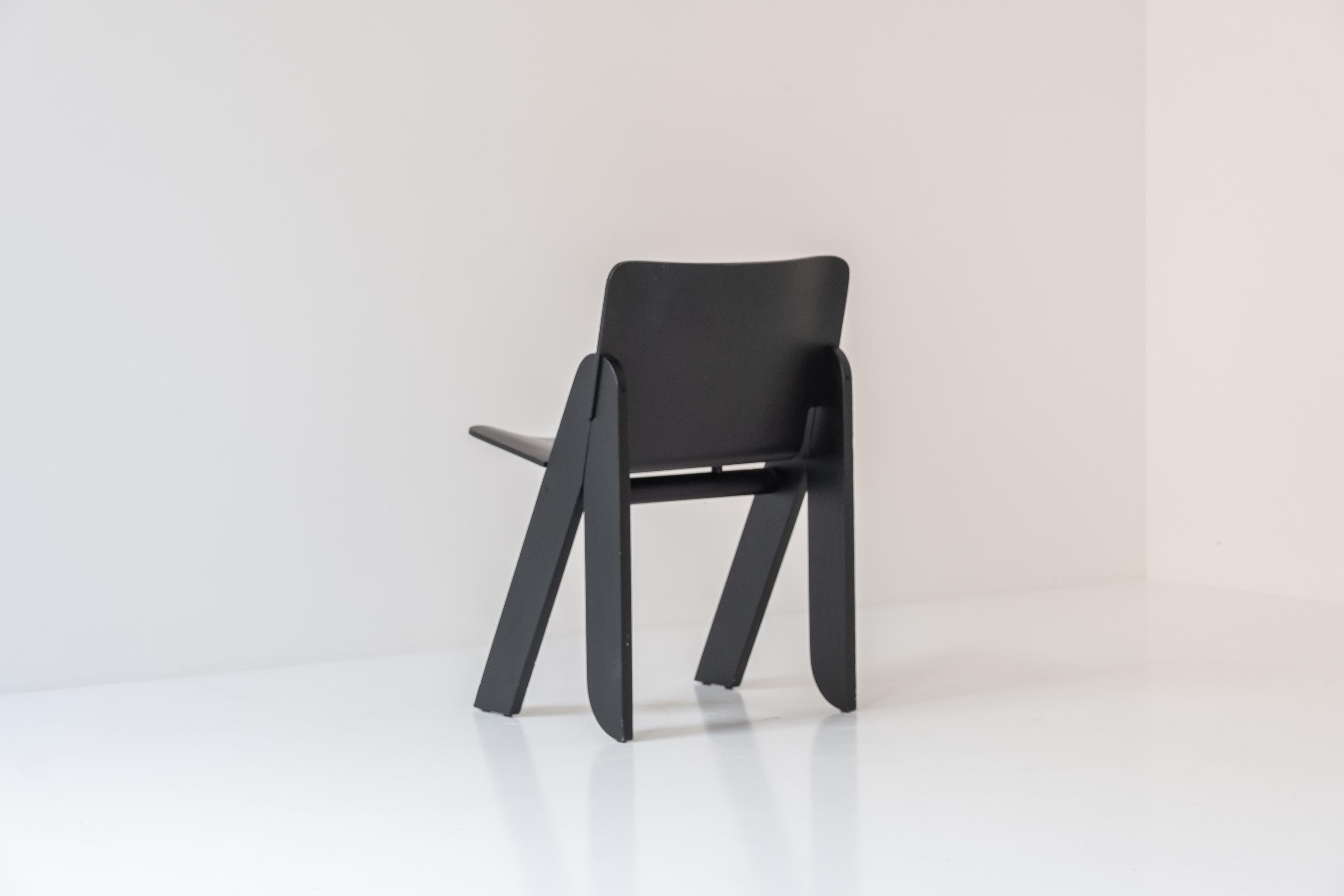 Oak Set of Four ‘Poeta’ Dining Chairs by Gigi Sabadin for Stilwood, Italy, 1970s