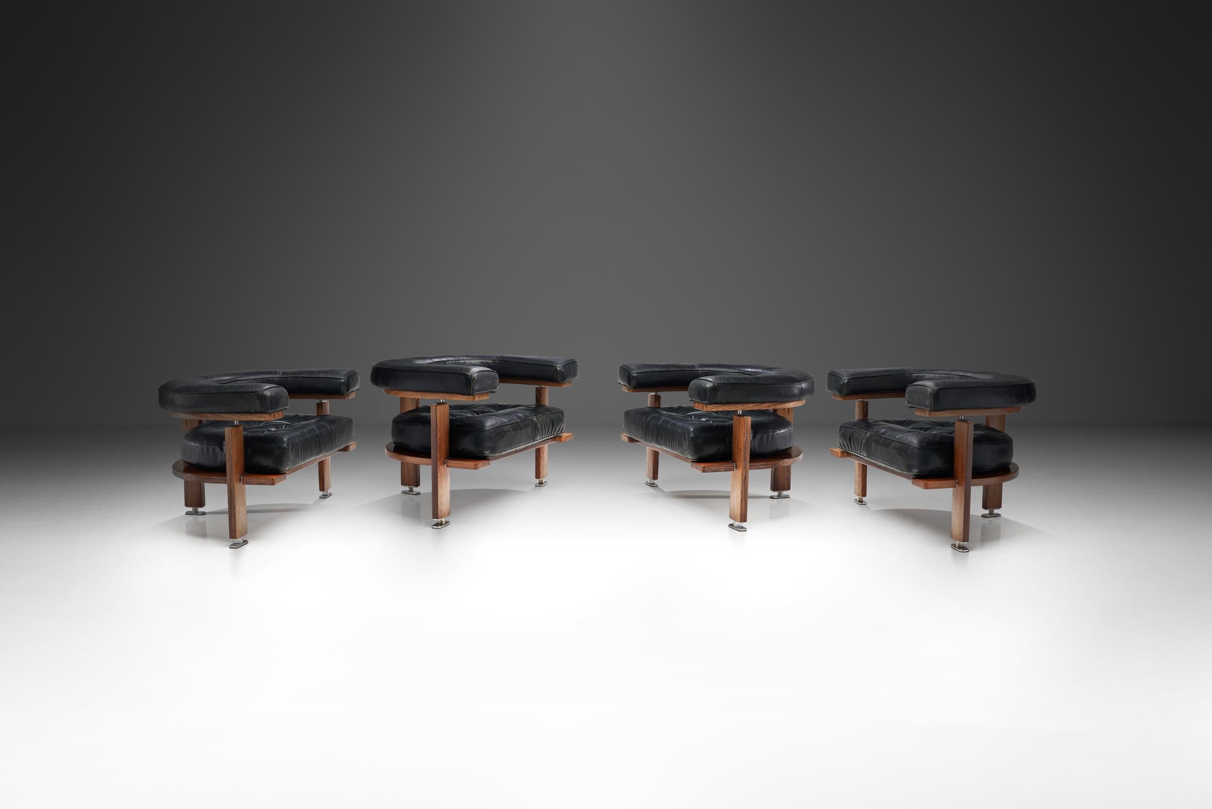 Mid-Century Modern Ensemble de quatre chaises longues « polaires » d'Esko Pajamies, Finlande, années 1960 en vente
