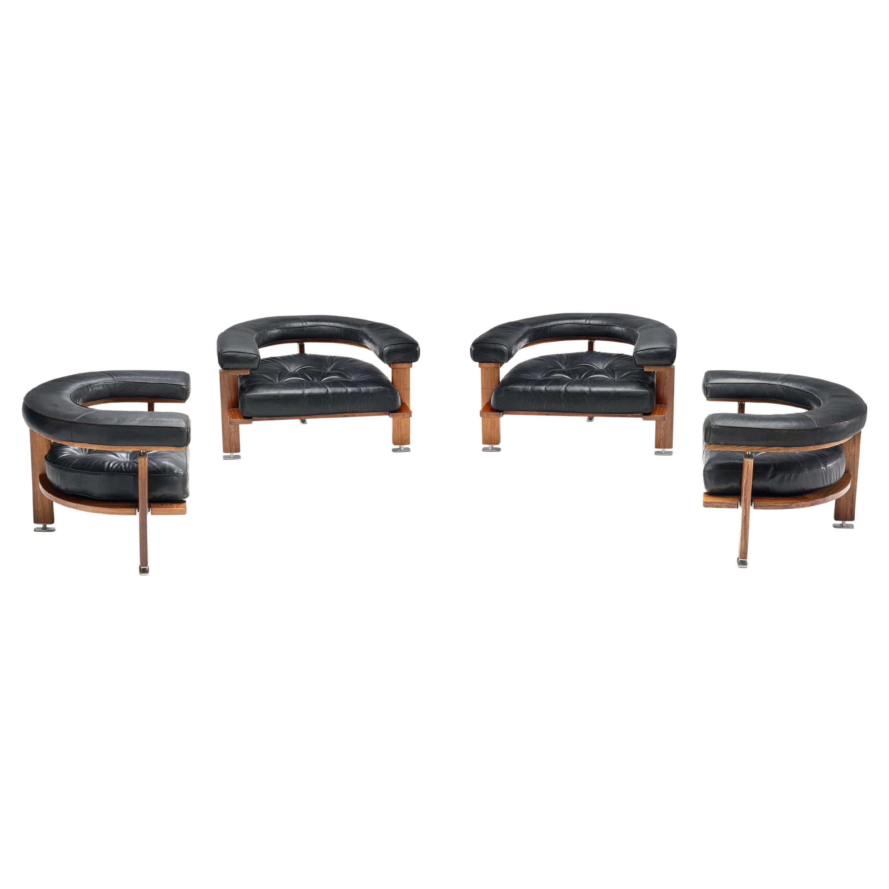 Set of Four "Polar" Lounge Chairs by Esko Pajamies, Finland 1960s