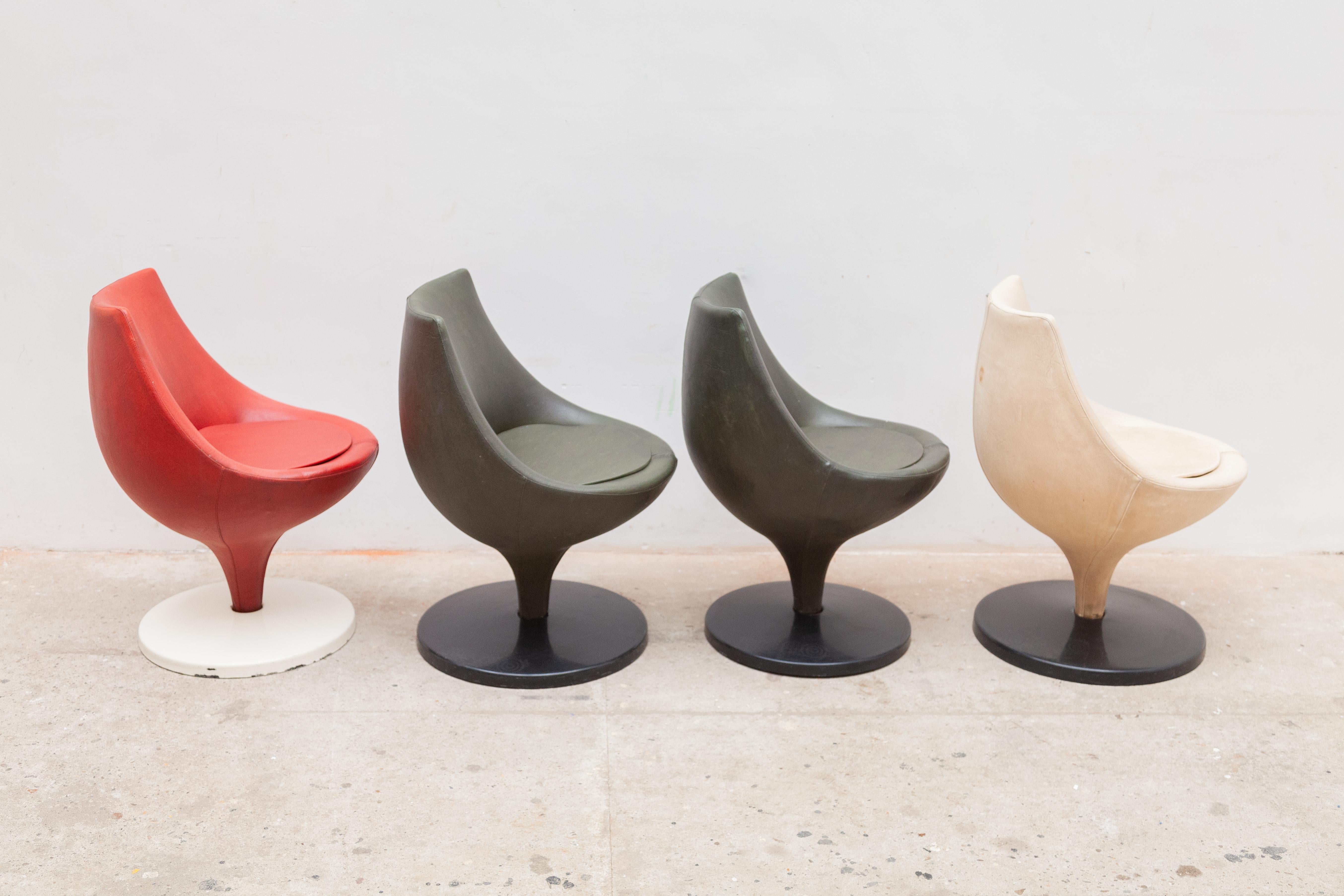 Mid-Century Modern Set of Four 'Polaris' Swivel Chairs by Pierre Guariche for Meurop, 1960s