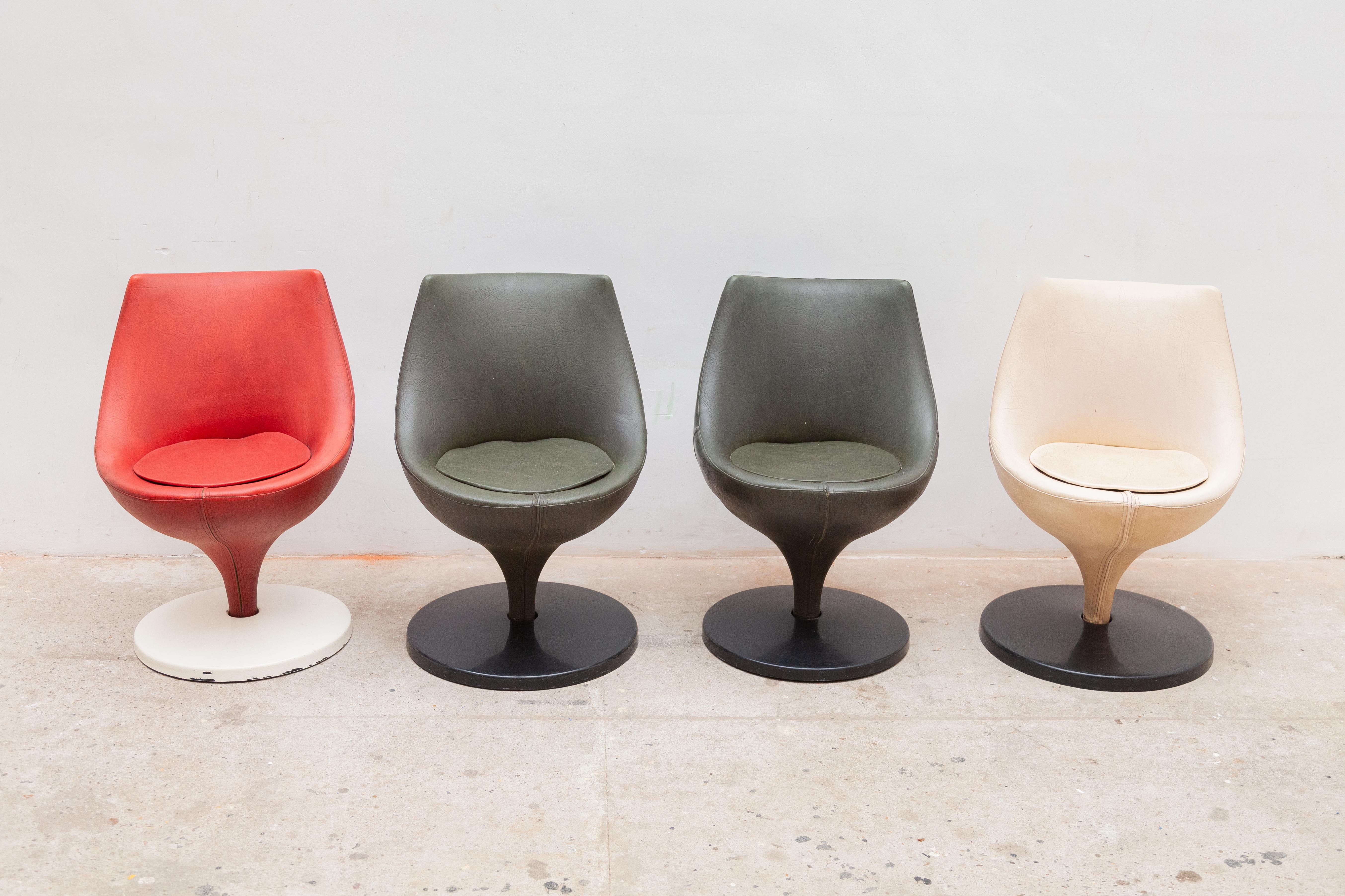 Metal Set of Four 'Polaris' Swivel Chairs by Pierre Guariche for Meurop, 1960s