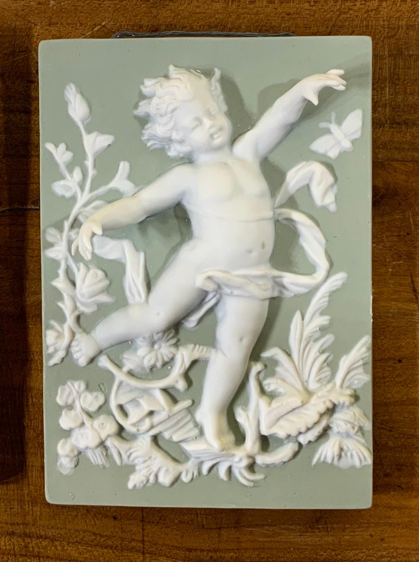 Set of Four Porcelain-Bisque Cherubs Statues In Good Condition In Delray Beach, FL