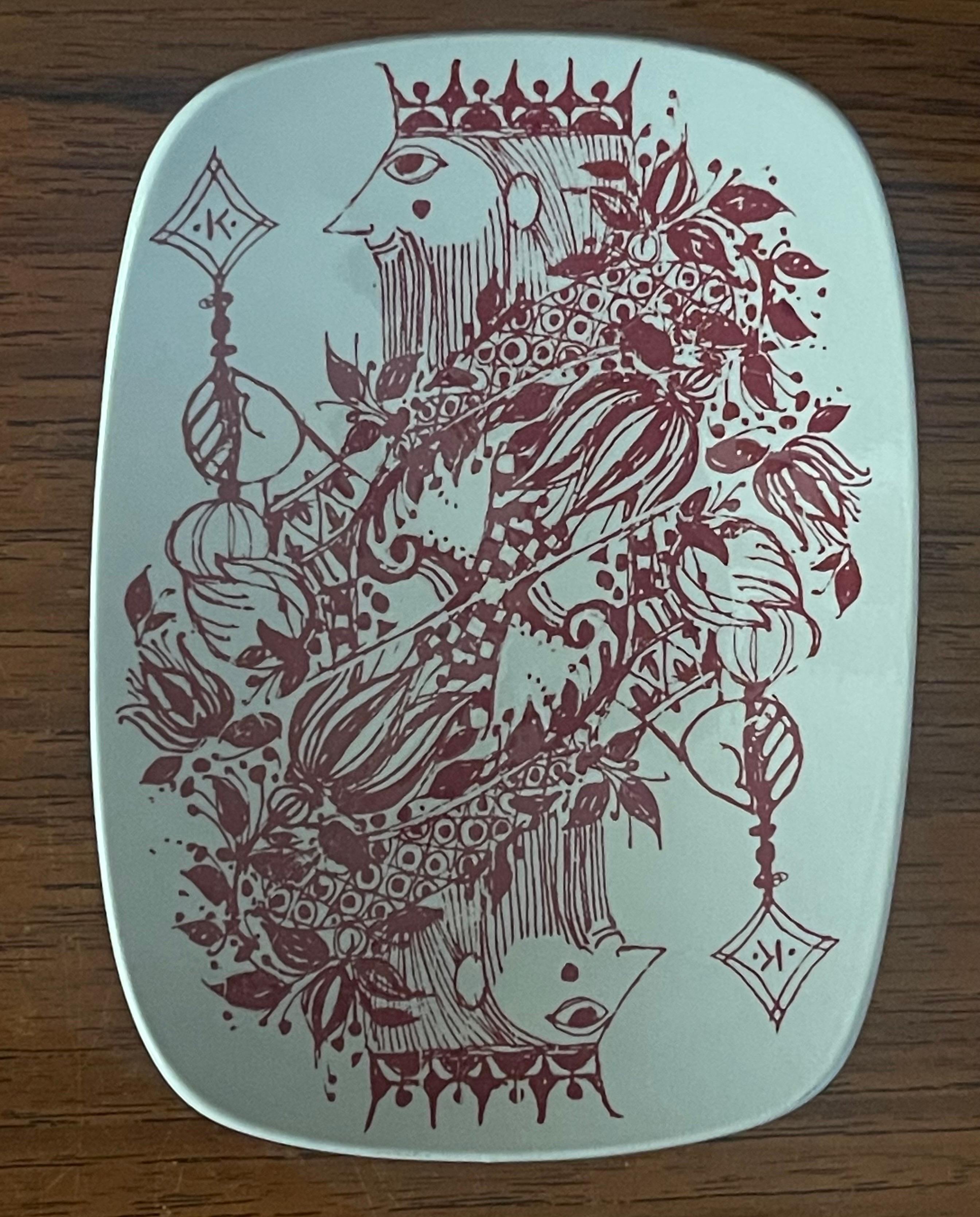 Set of Four Porcelain Bridge Ashtrays / Plates by Bjorn Wiinblad for Nymolle For Sale 2