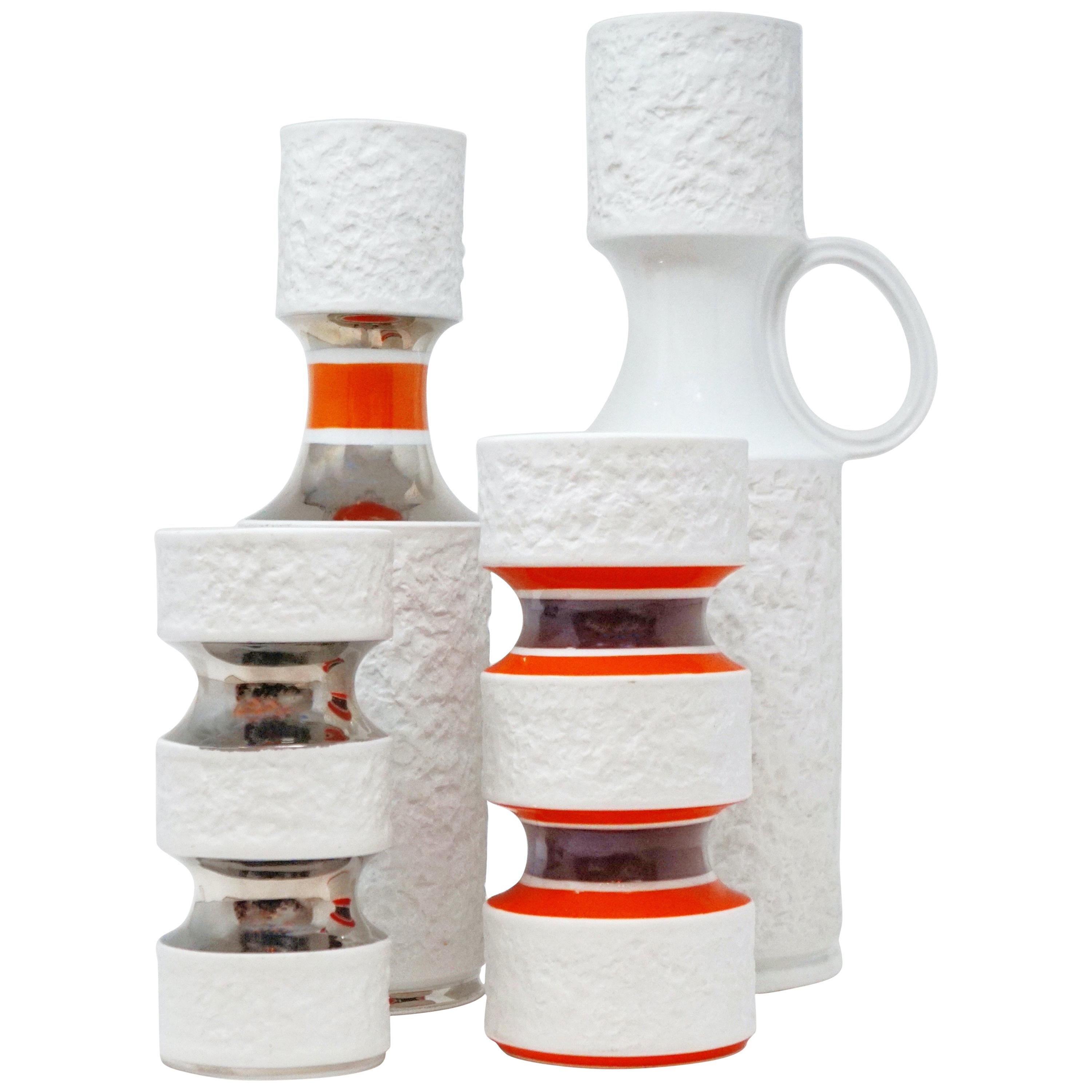 Set of Four Porcelain Vases by KPM 'Königliche Porzellan-Manufaktur', circa 1960