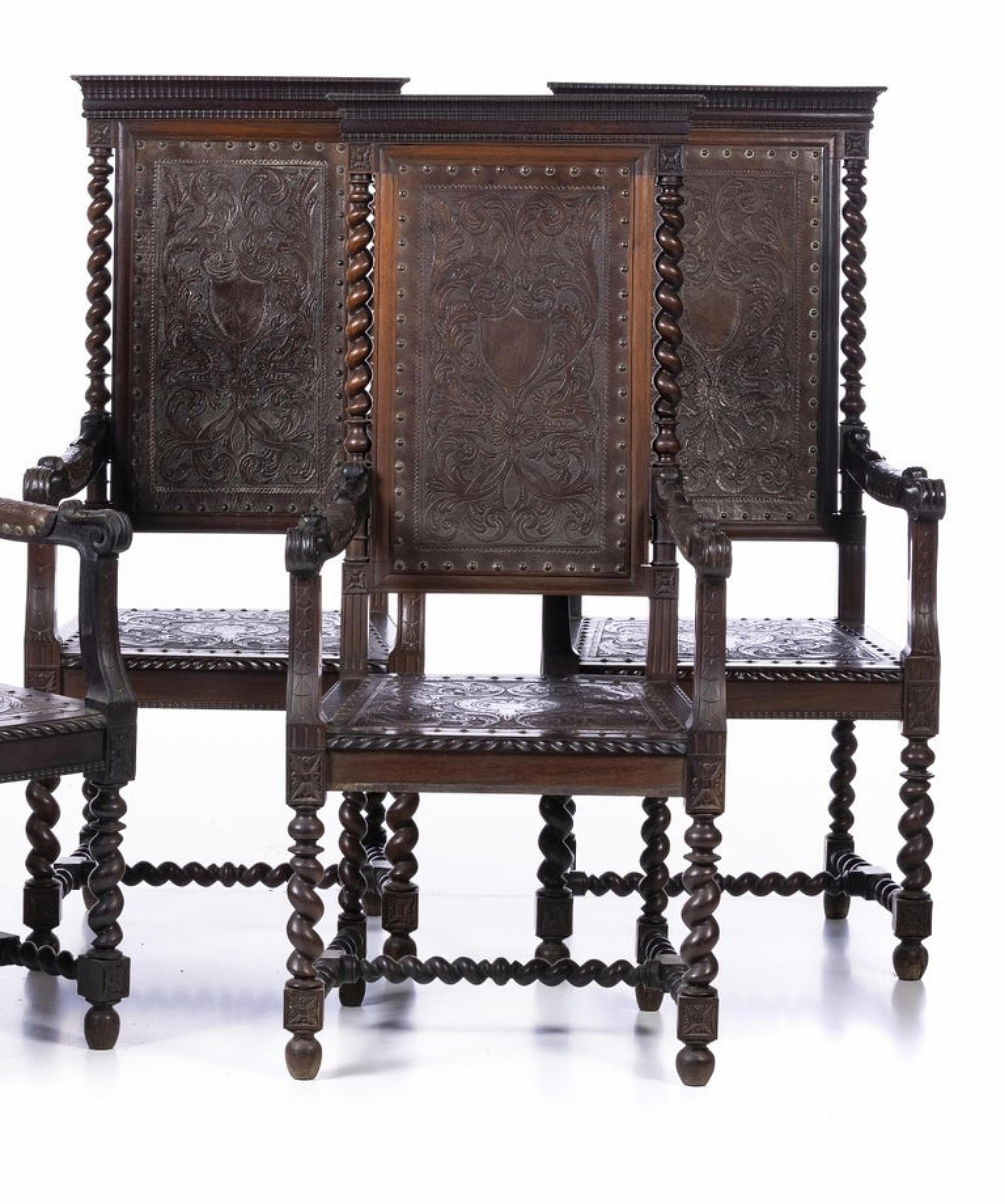 Renaissance Ensemble de quatre fauteuils portugais du XVIIIe siècle en vente