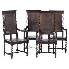 Conjunto de cuatro sillones portugueses del siglo XVIII