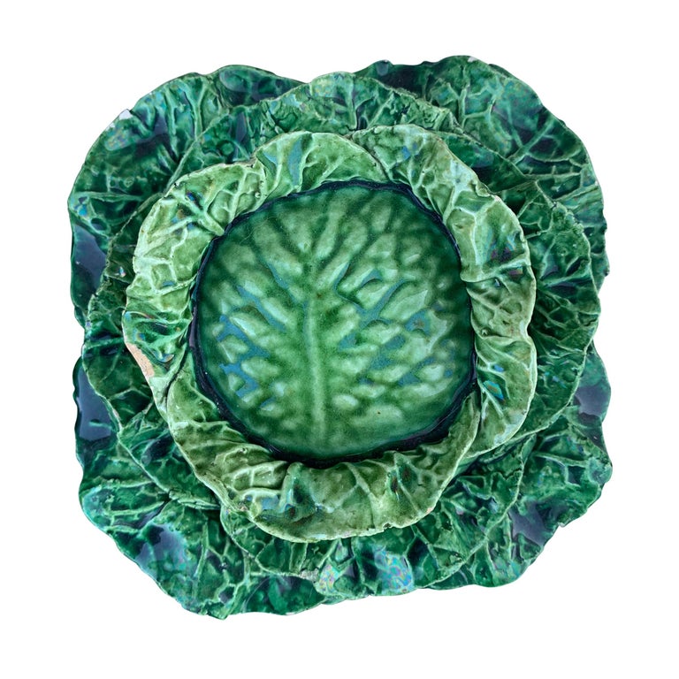 Set of Four Portuguese Cabbage Bowls For Sale at 1stDibs