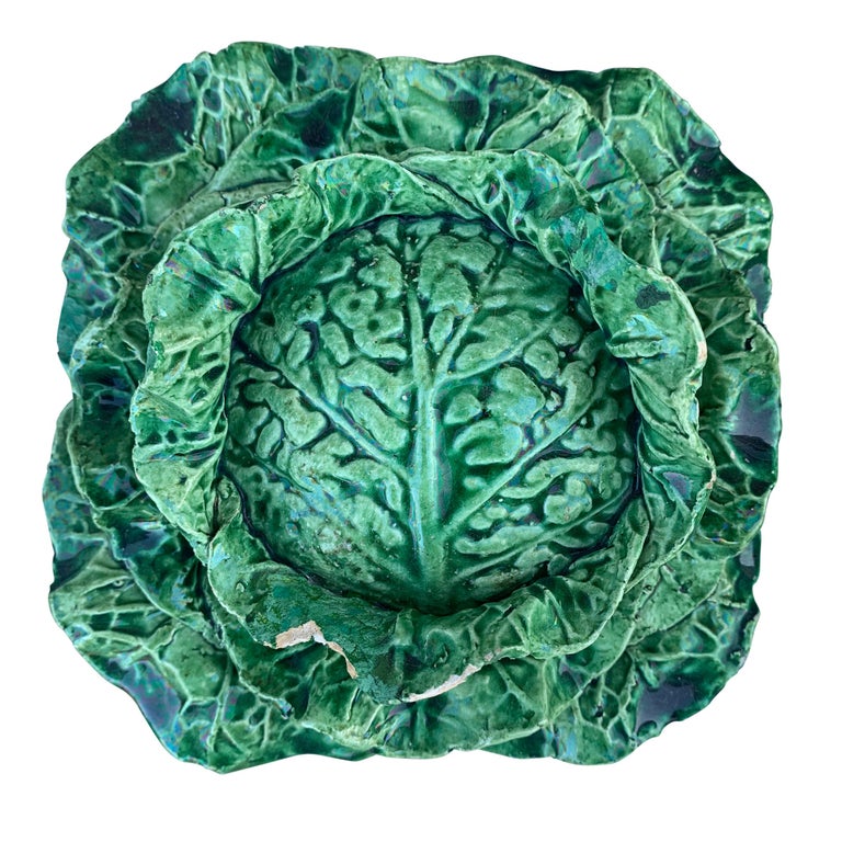 Set of Four Portuguese Cabbage Bowls For Sale at 1stDibs