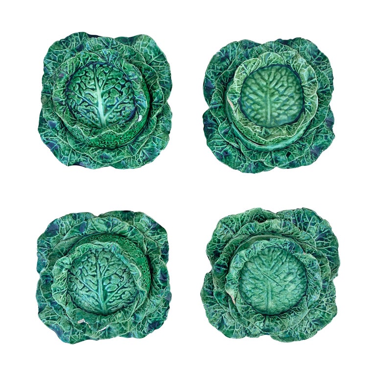 Set of Four Portuguese Cabbage Bowls For Sale at 1stDibs
